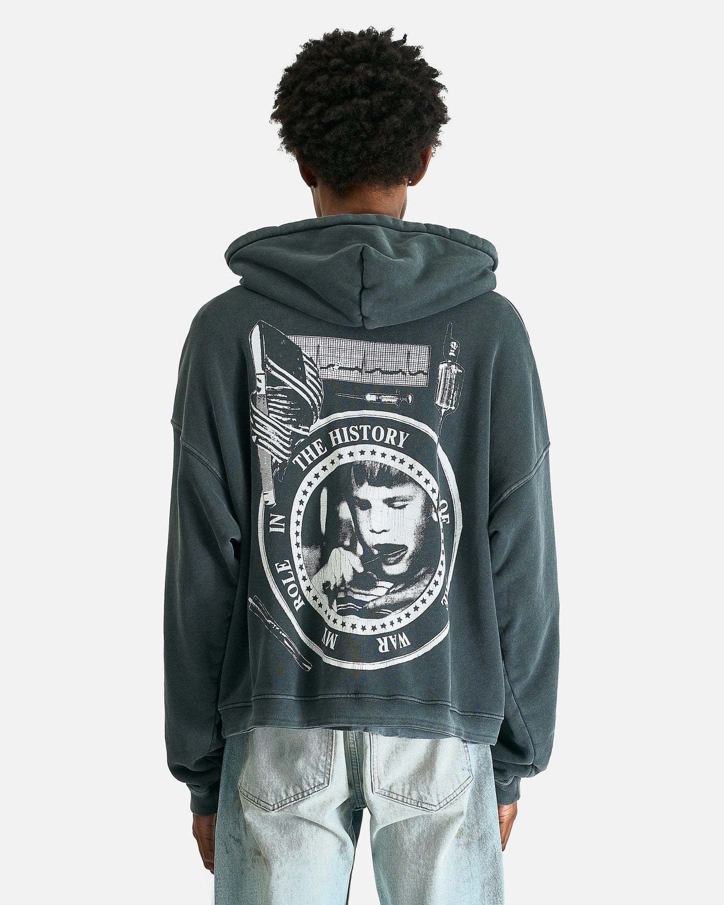 Enfants Riches Deprimes Men's Sweatshirts My Role in the War Hoodie in Charcoal