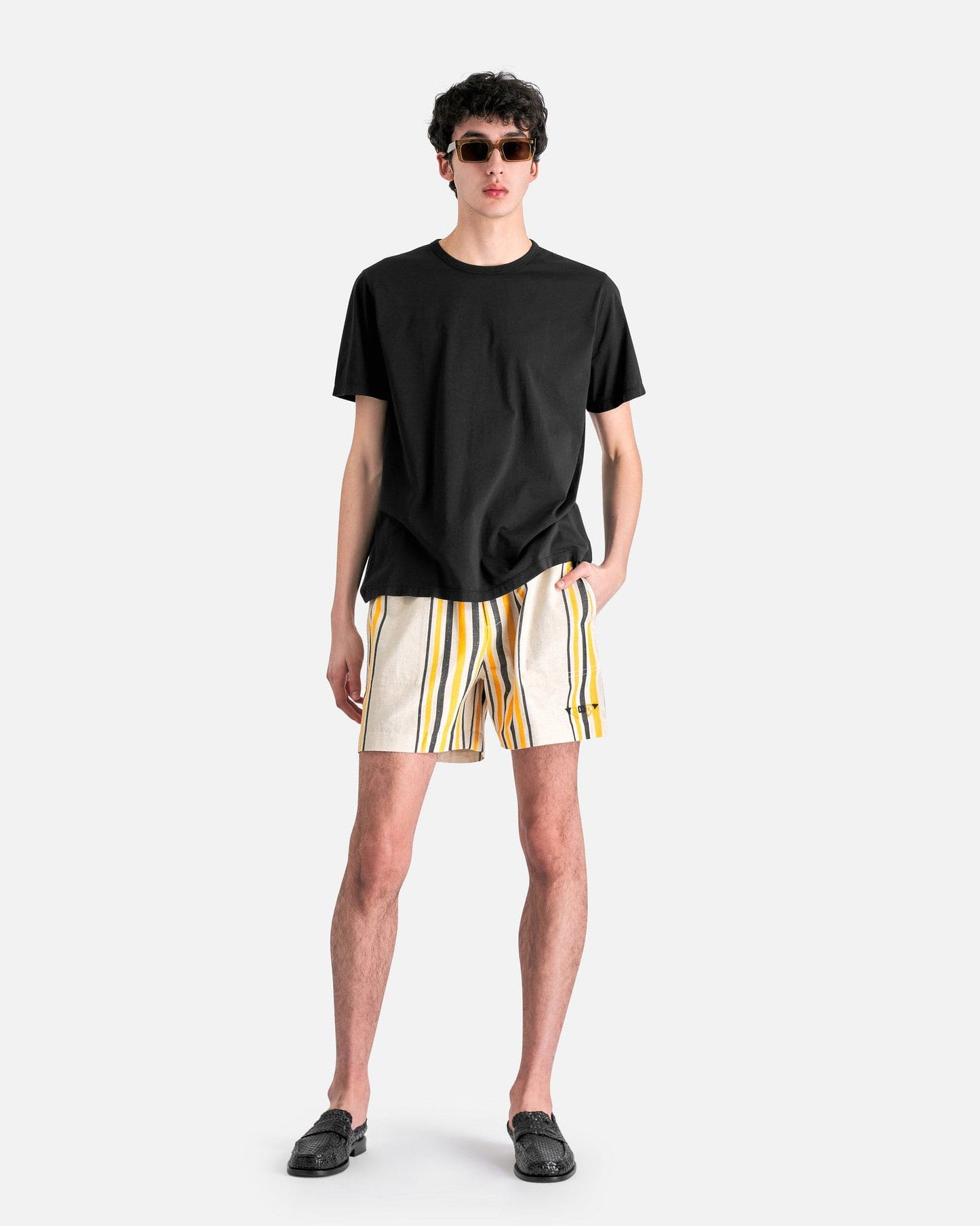 Bode Men's Shorts Namesake Stripe Shorts in Ecru