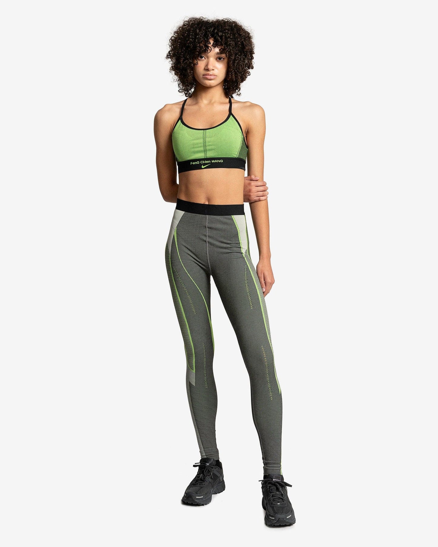 Nike Nike Pro x Feng Chen Wang Sports Bra in Black/Action Green