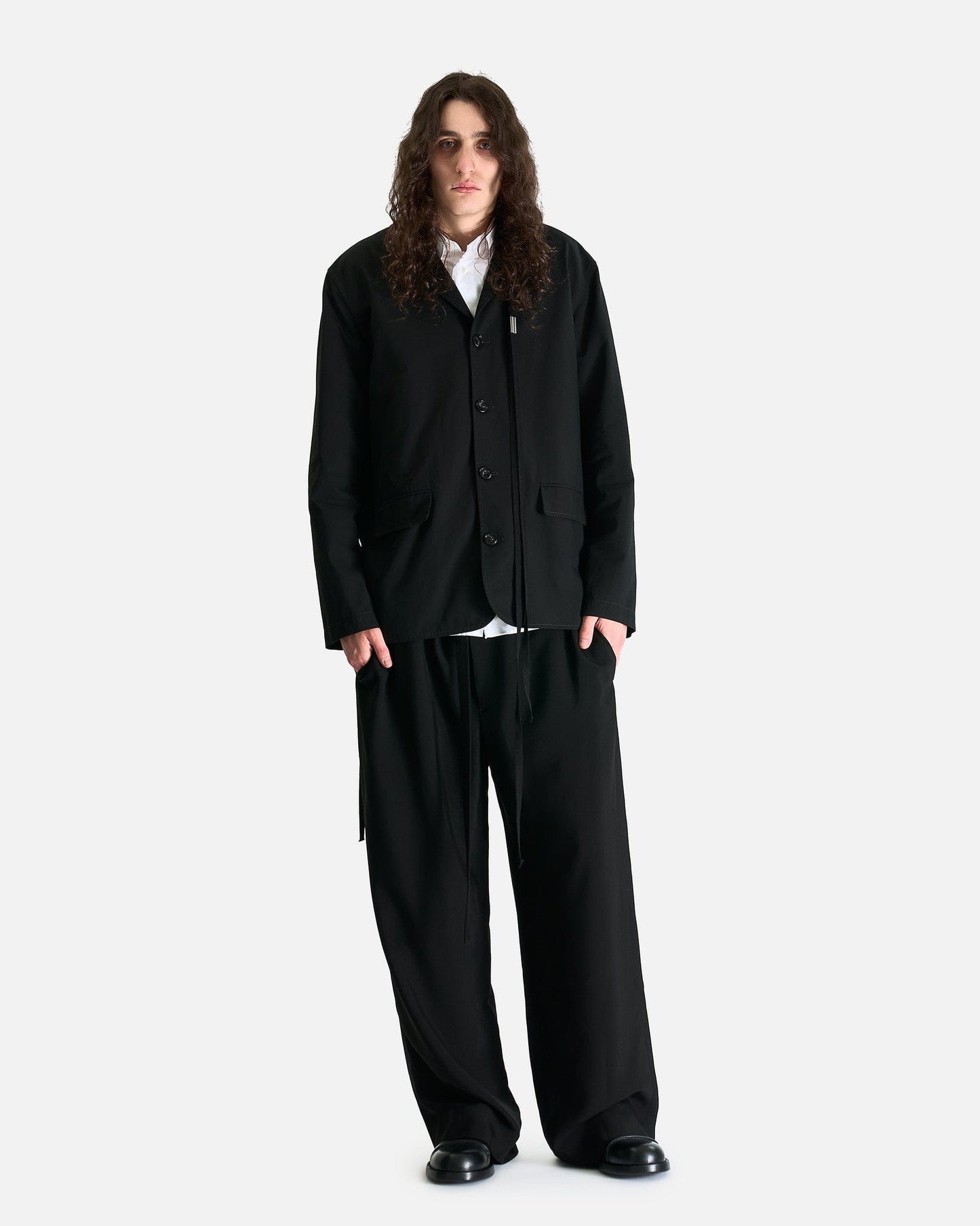 Ann Demeulemeester Men's Jackets Nilas Light Deconstructed Jacket in Black