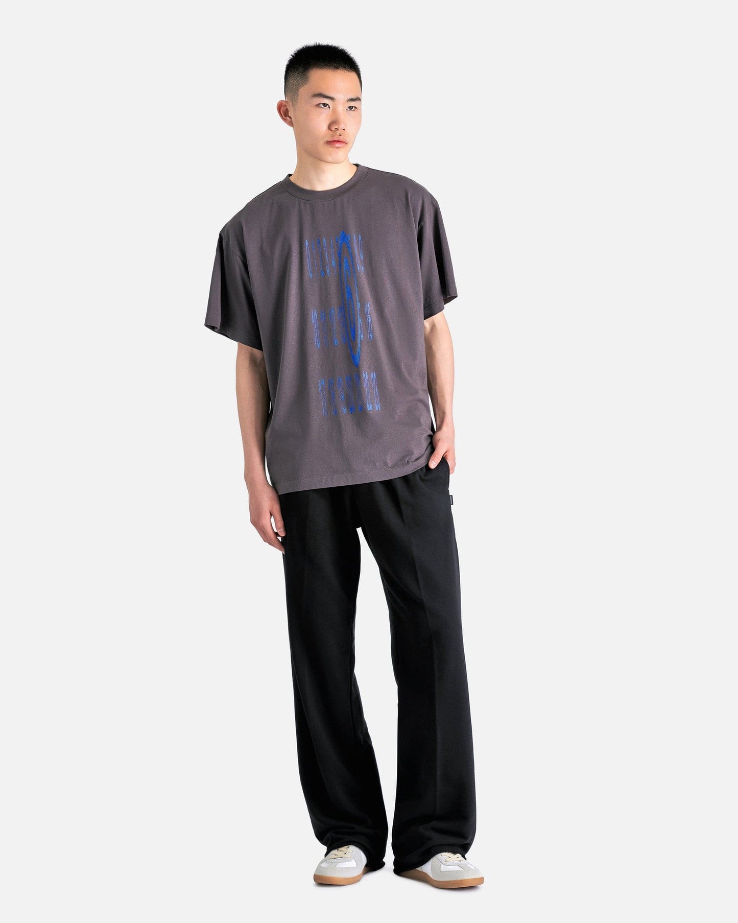 MM6 Maison Margiela Men's T-Shirts Numbers Logo T-Shirt in Dark Grey