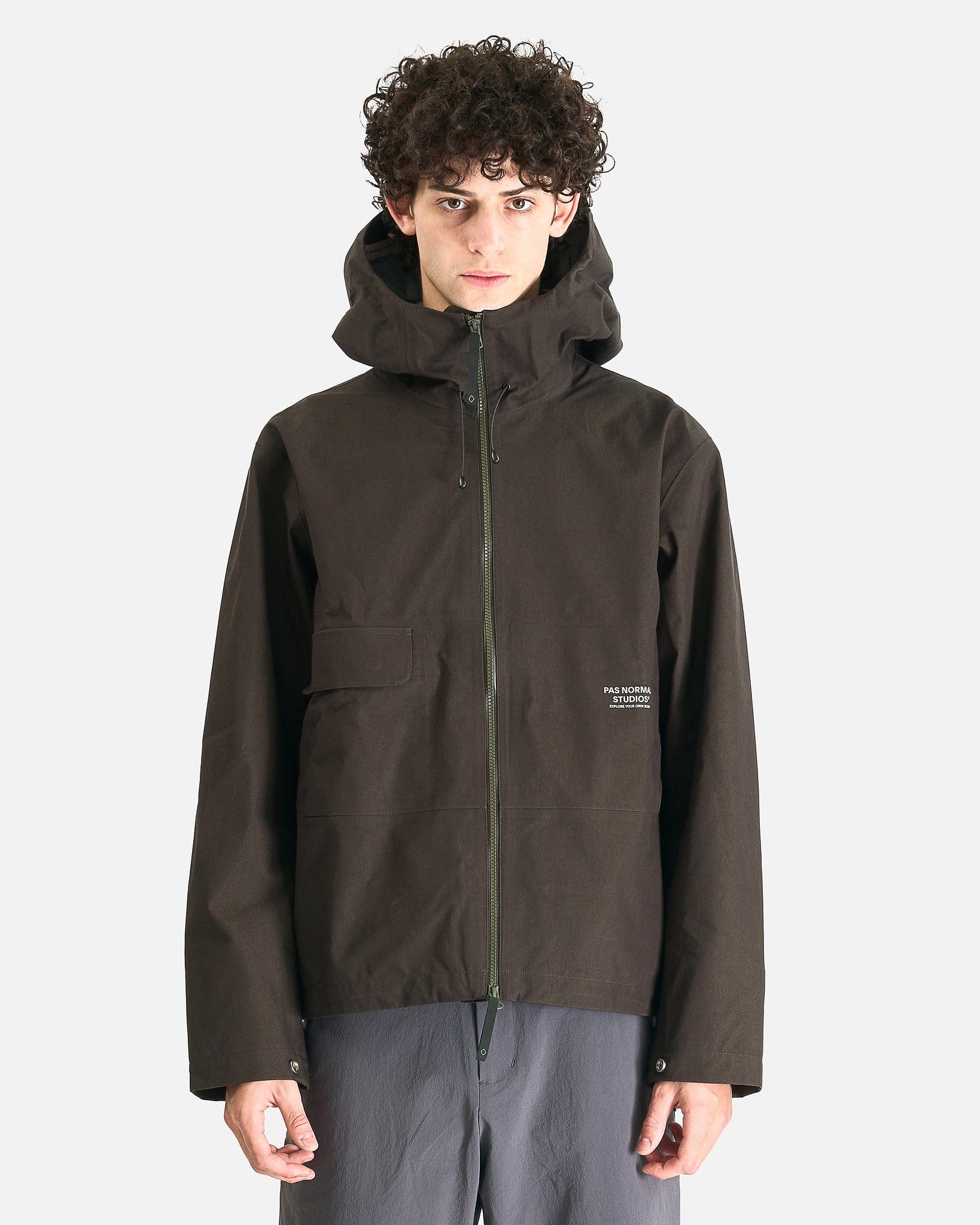 Off-Race Cotton 3L Shell Jacket in Dark Olive – SVRN