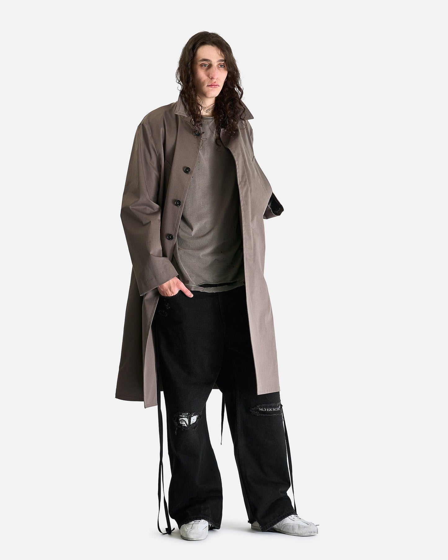 Ann Demeulemeester Men's Pants Olan 5-Pocket High Comfort Trousers in Faded Black