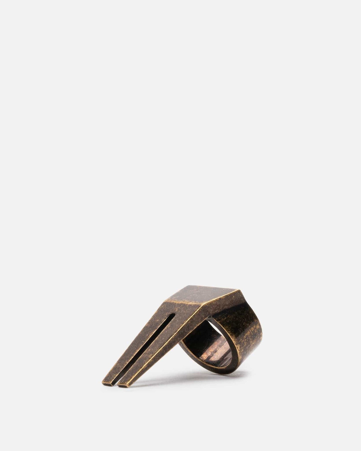 Rick Owens Jewelry Open Trunk Ring in Dark Bronze