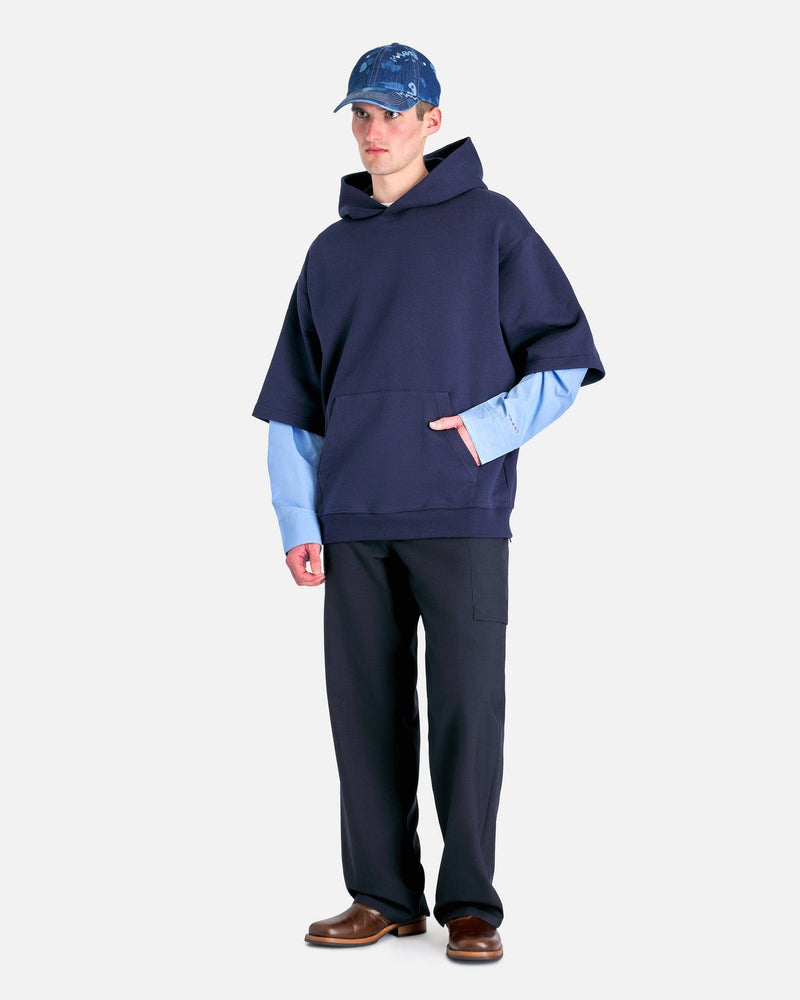 Marni Men's Sweatshirts Organic Certified Cotton Hooded Sweatshirt in Blue Kyanite