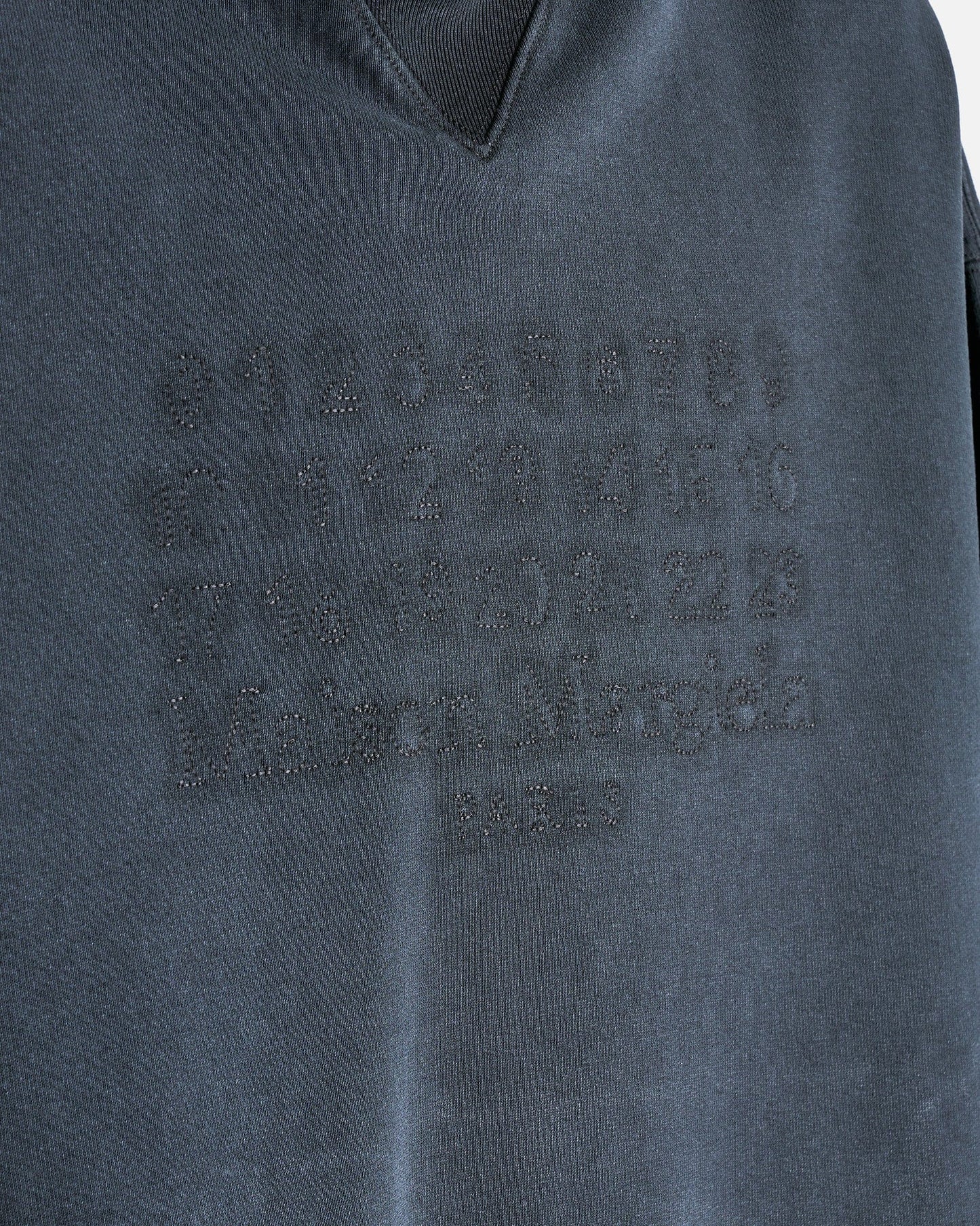 Maison Margiela Men's Sweatshirts Organic Cotton Fleece Logo Sweatshirt in Washed Black