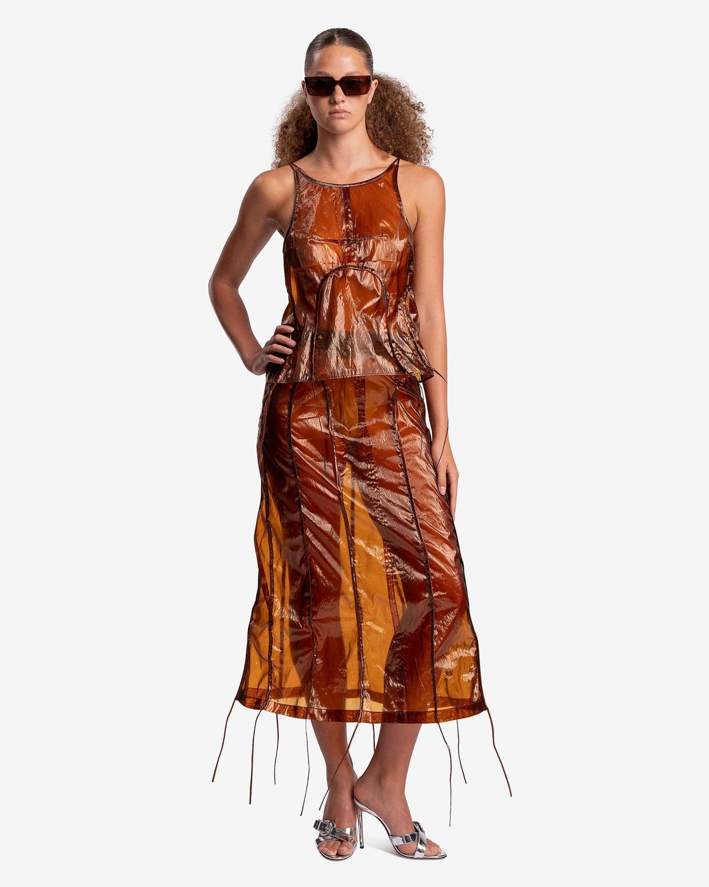 Eckhaus Latta Women Skirts Organza Skirt in Amber
