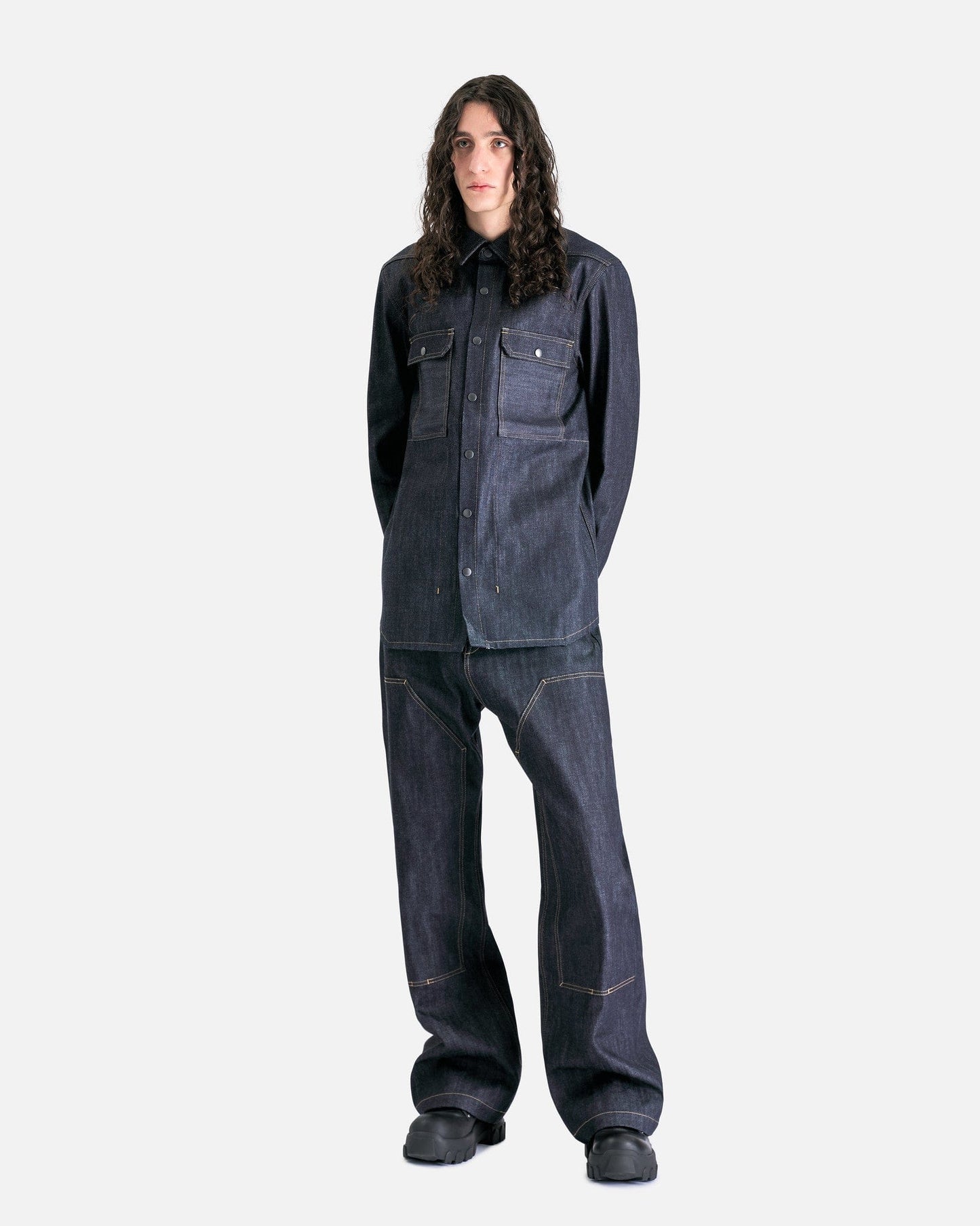 Rick Owens DRKSHDW Men's Tops Outershirt in Indigo
