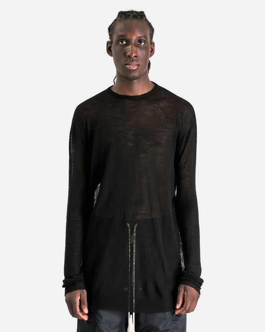 Rick Owens Men Sweaters OS Oversized Pull Sweater in Black
