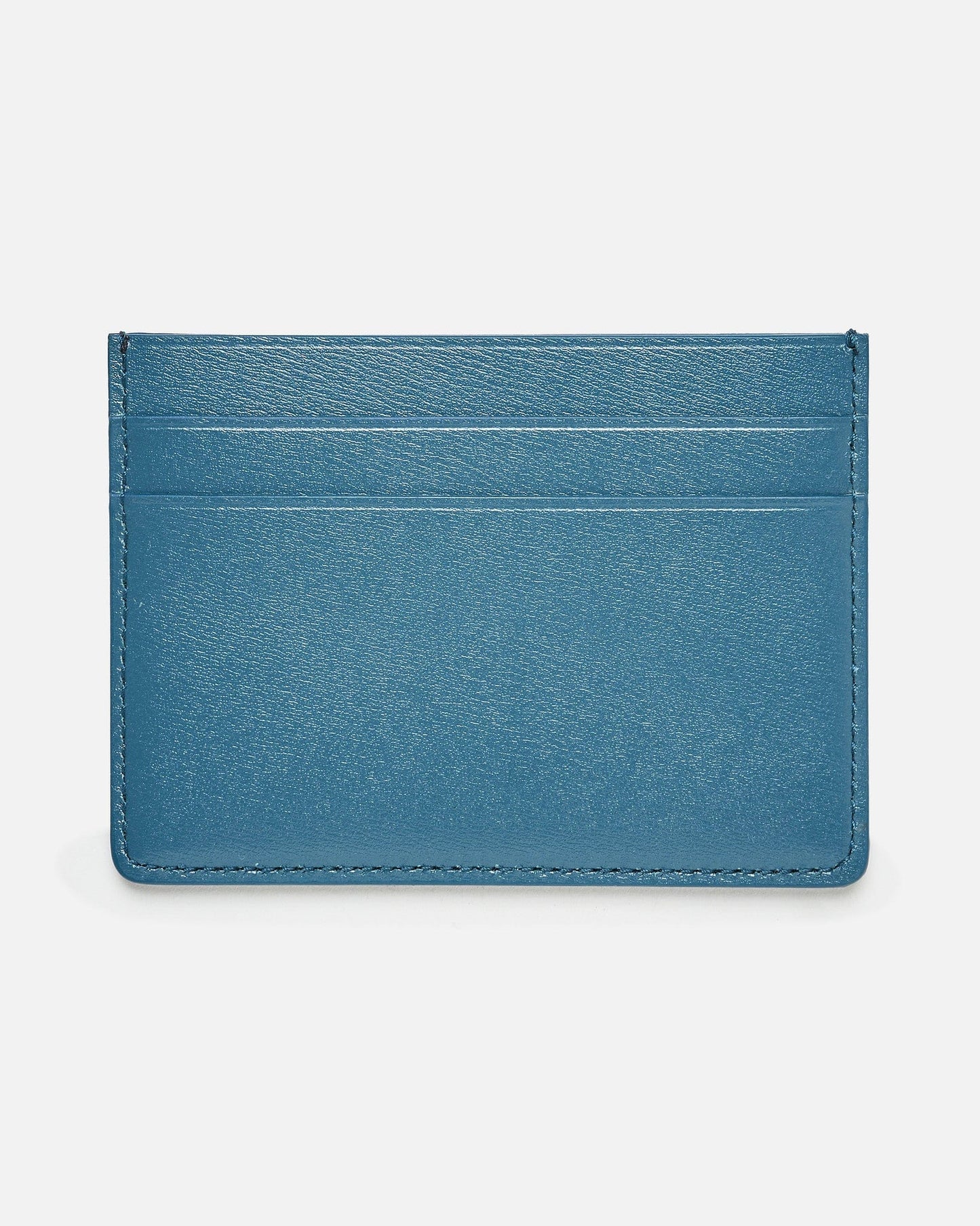 Jil Sander Leather Goods O/S Palmellato Leather Credit Card Holder in Sea Blue