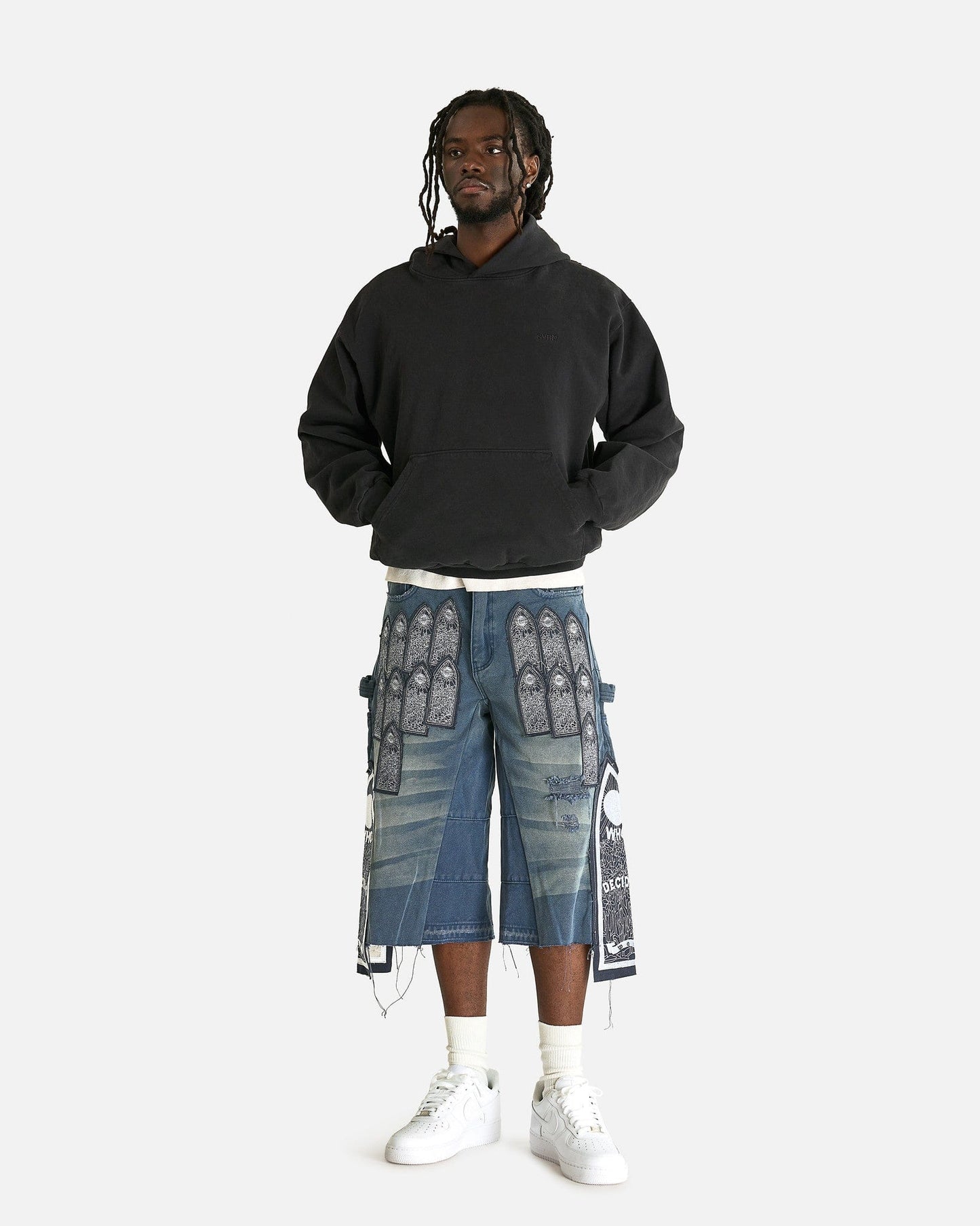 Who Decides War Men's Shorts Patch Arched Carpenter Short in Indigo