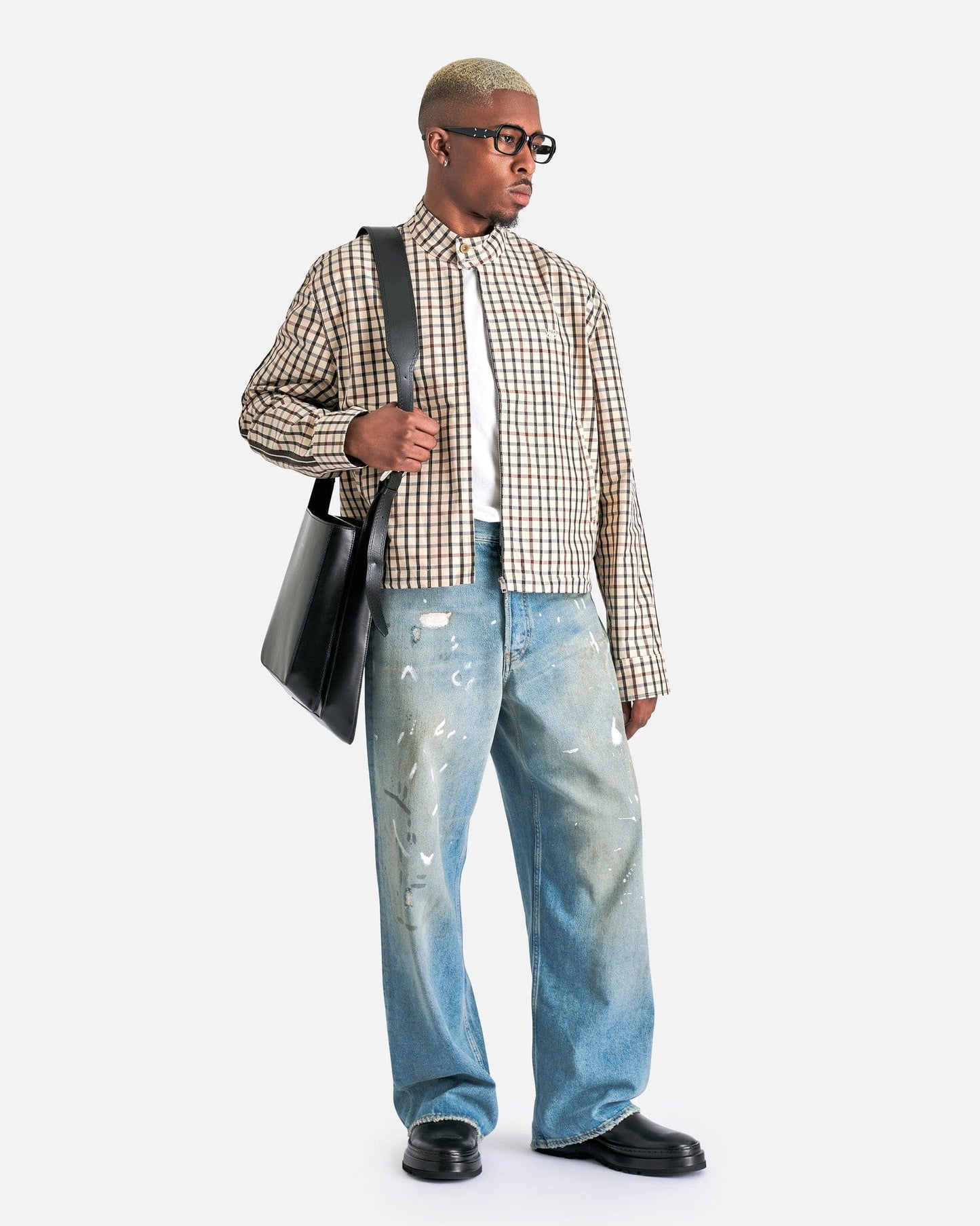 Wales Bonner Men's Jackets Path Harrington Jacket in Ivory/Navy