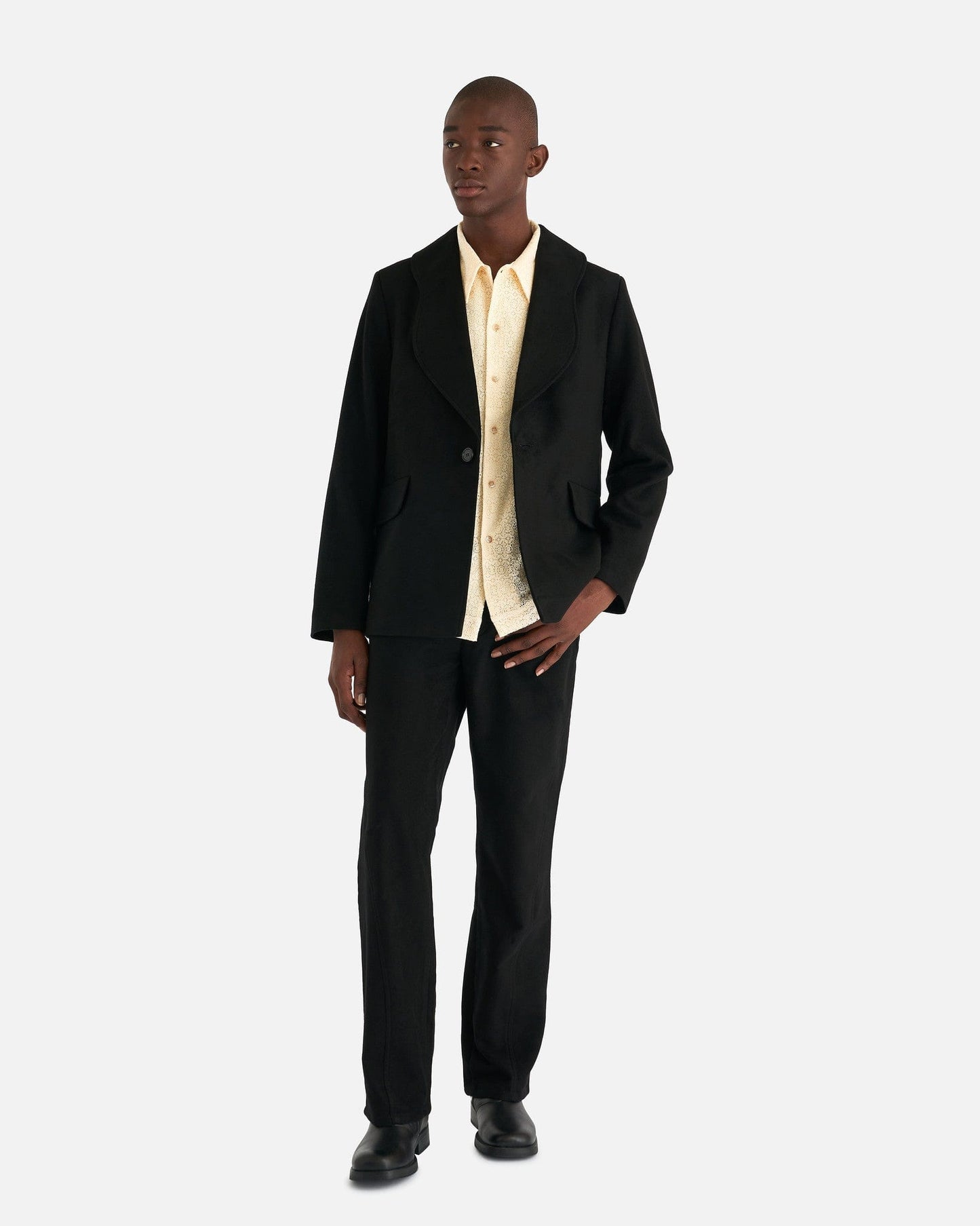 Séfr Men's Jackets Peace Blazer in Black Velour
