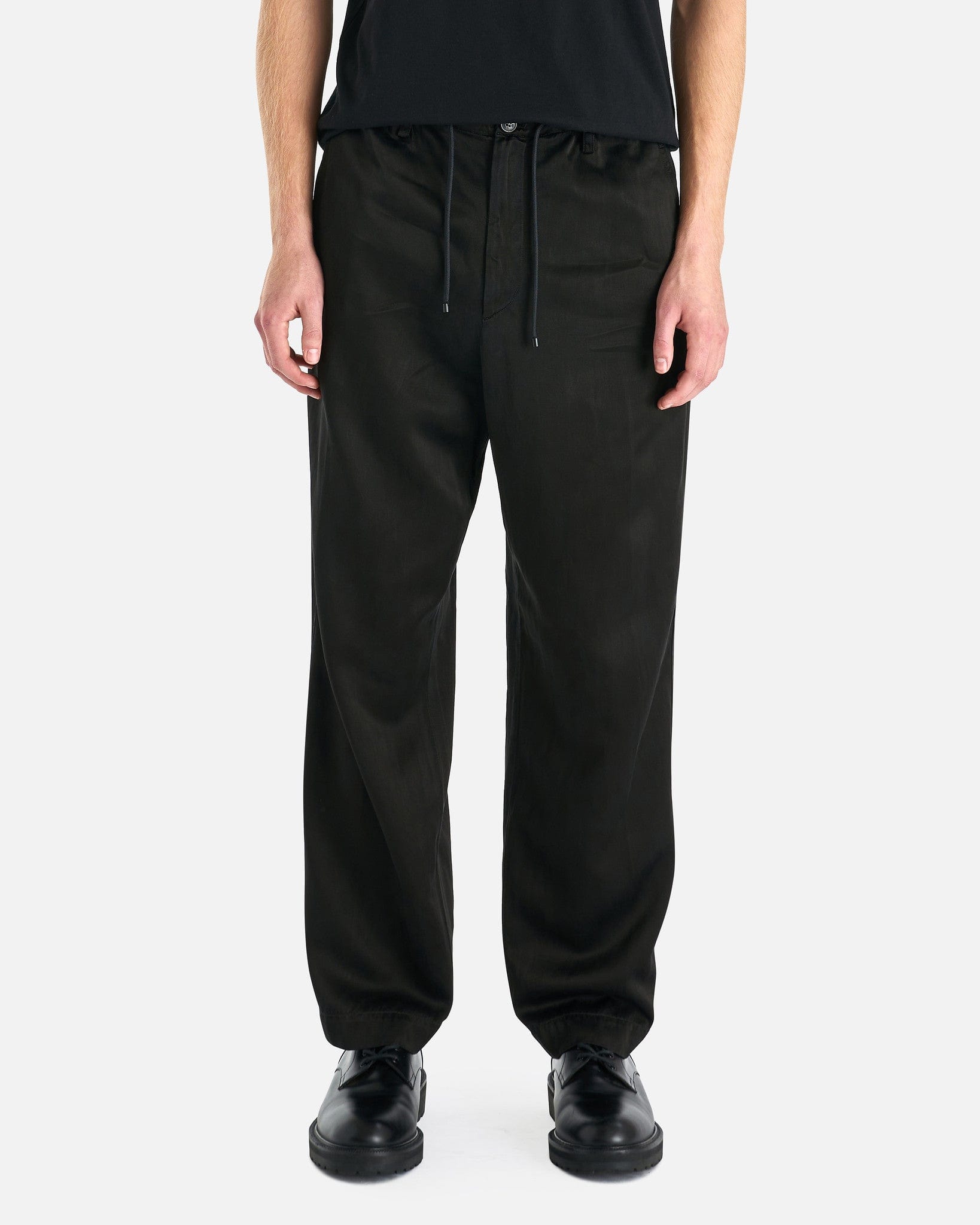 パンツ Dries Van Noten black wide tuck pants DRIES VAN NOTEN Wide-Leg Shell Trousers for Men | MR PORTER