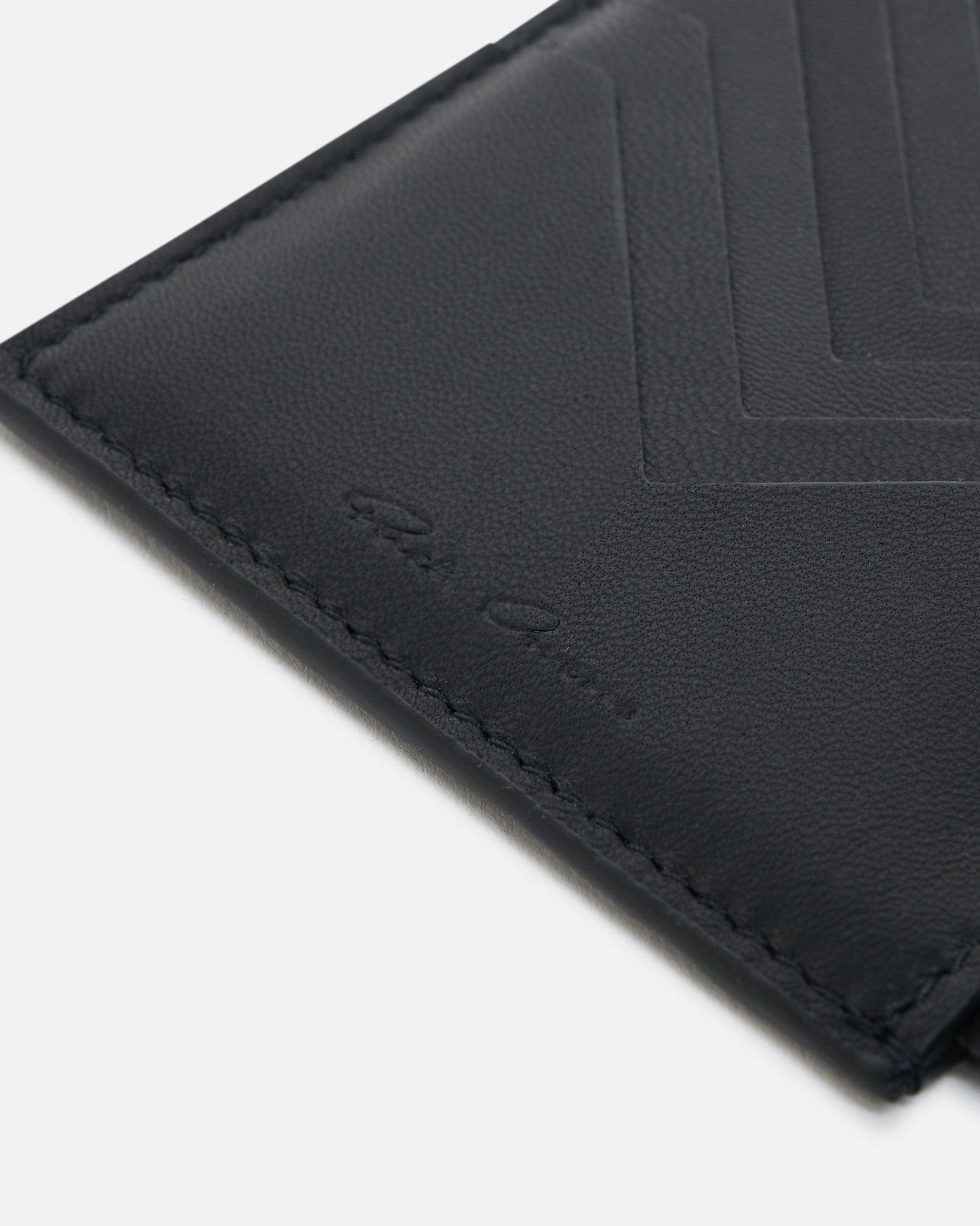 Rick Owens Leather Goods O/S Pirarucu Leather Square CC Holder in Black