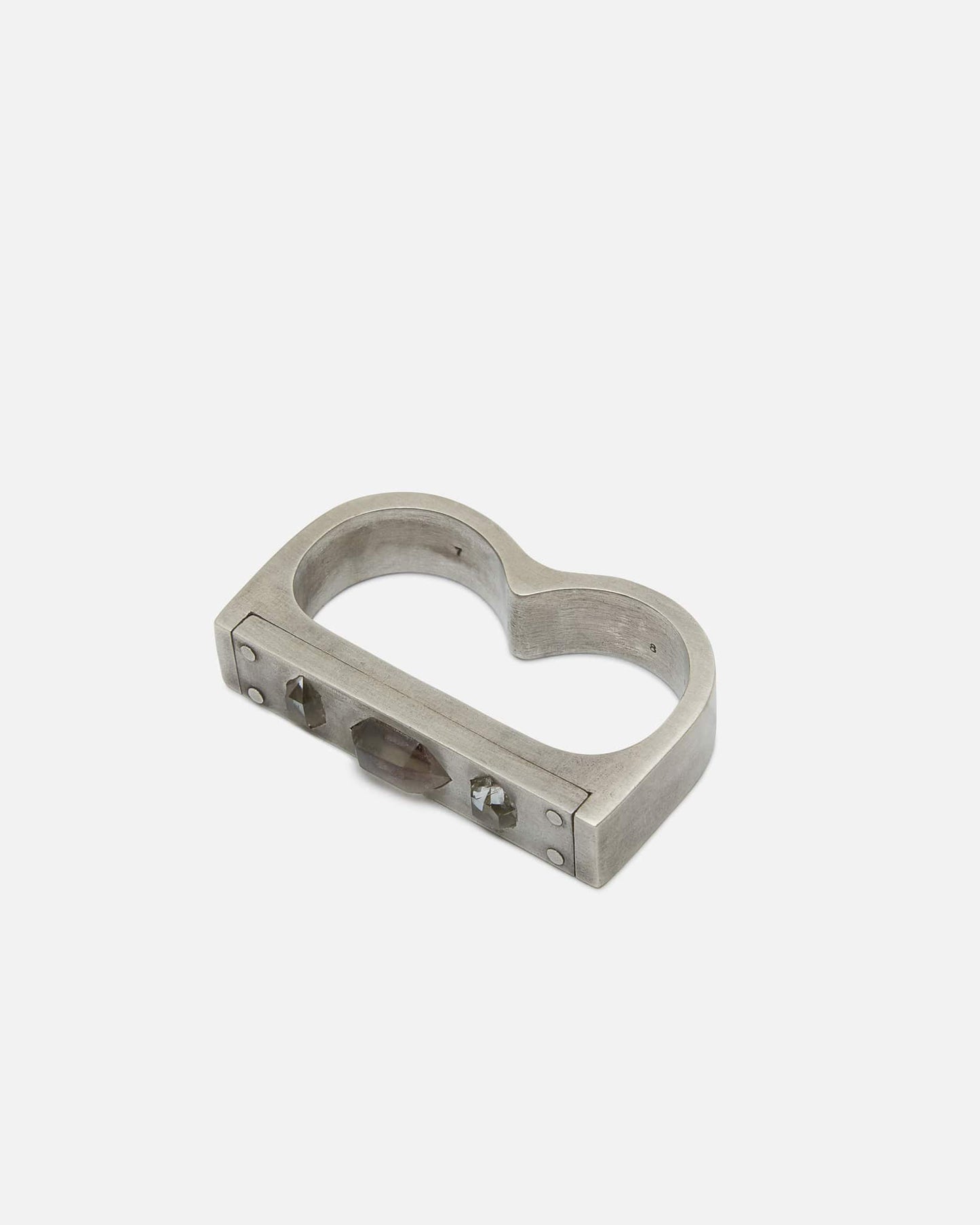 Parts of Four Jewelry 7-8 Plate Ring Double in Herkimer Spikes / 9mm / DA, HER