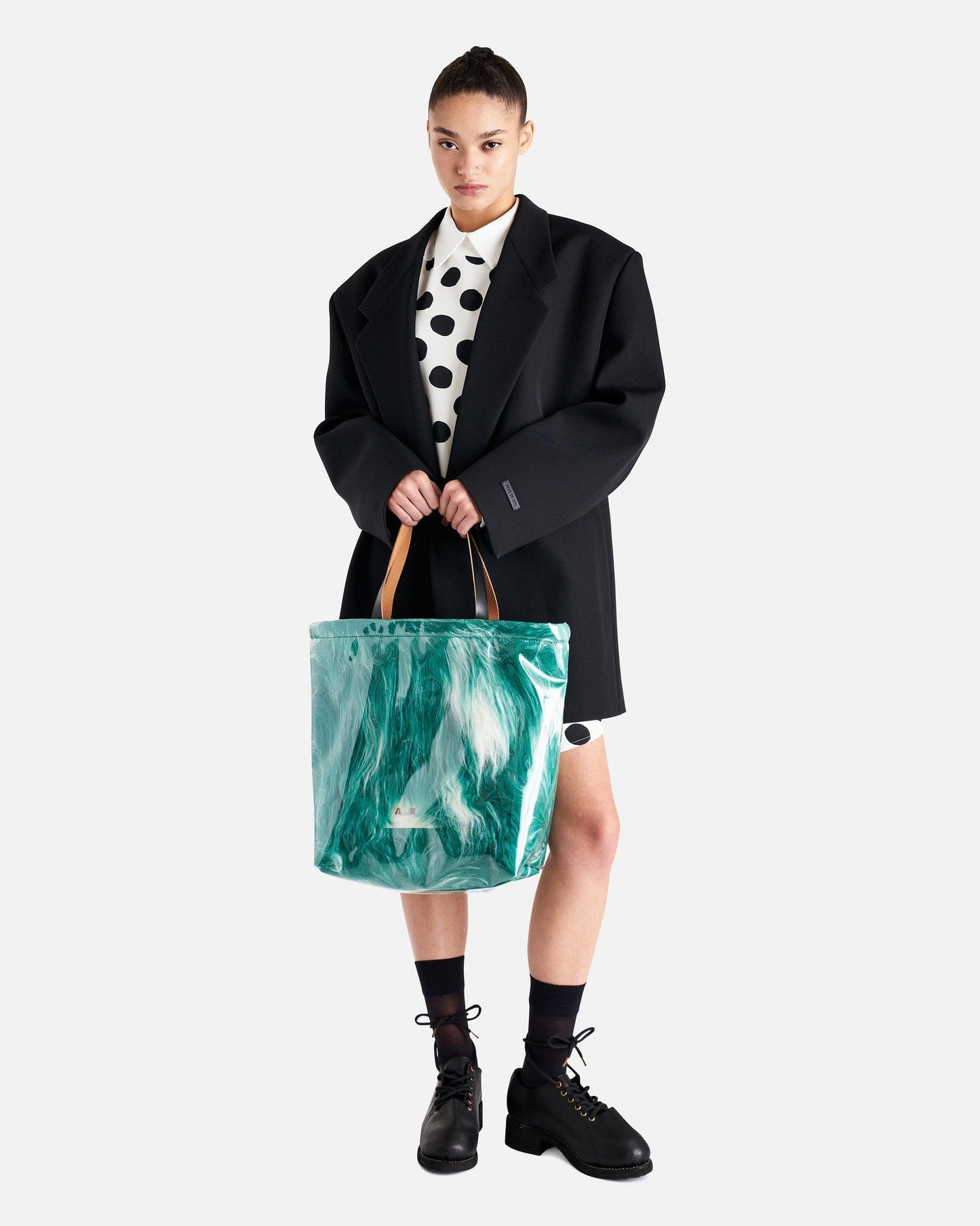 Marni Women Dresses Polka Dot Shirt Dress in White/Black