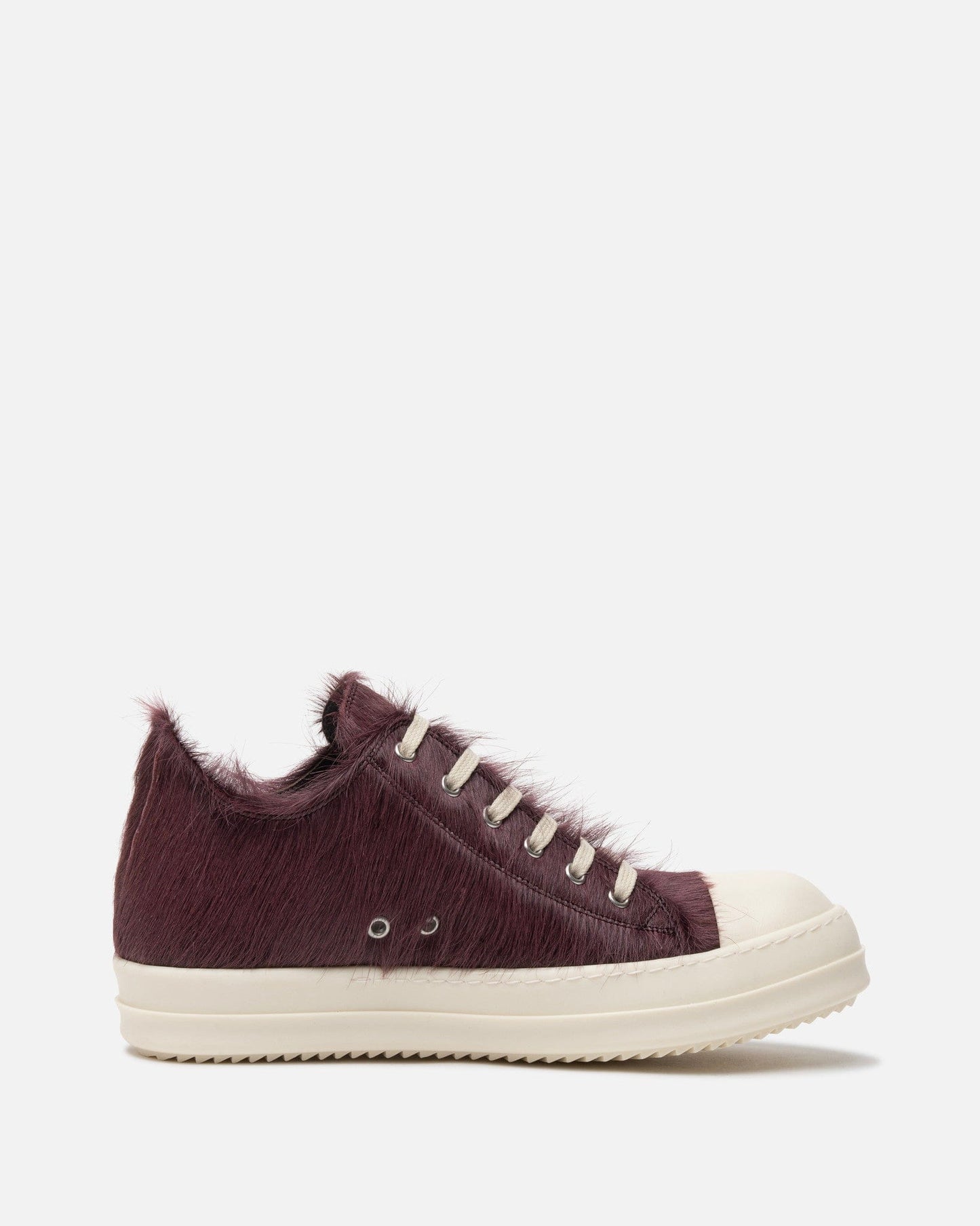 Rick Owens Men's Sneakers Pony Hair Low Ramones in Amethyst/Milk