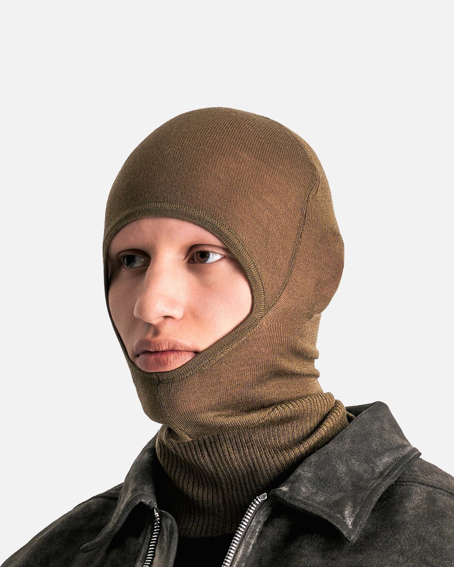Rick Owens Men's Hats OS Porterville Skull Balaclava in Bean