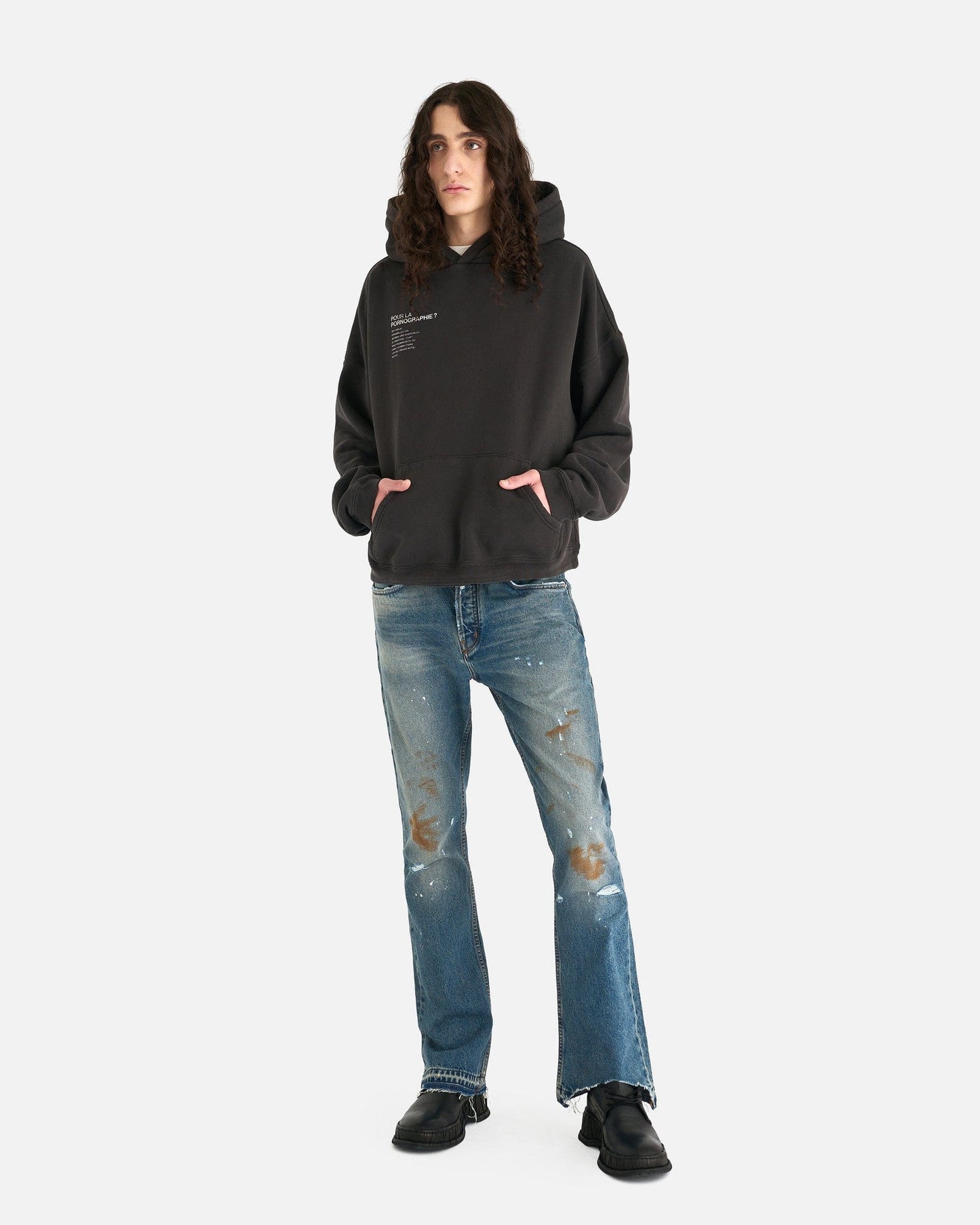Enfants Riches Deprimes Men's Sweatshirts Pour La Pornographie? Hoodie in Faded Black/White