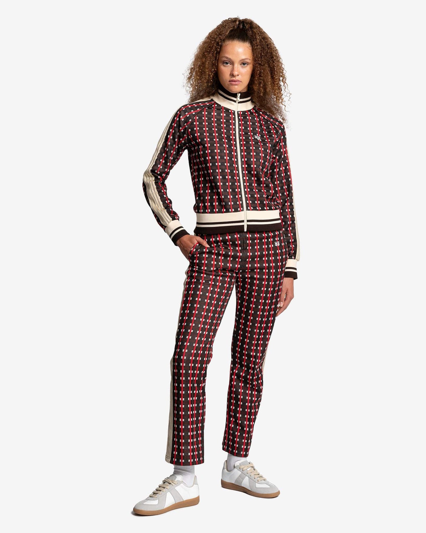 Wales Bonner Women Pants Power Trackpant in Brown/Red