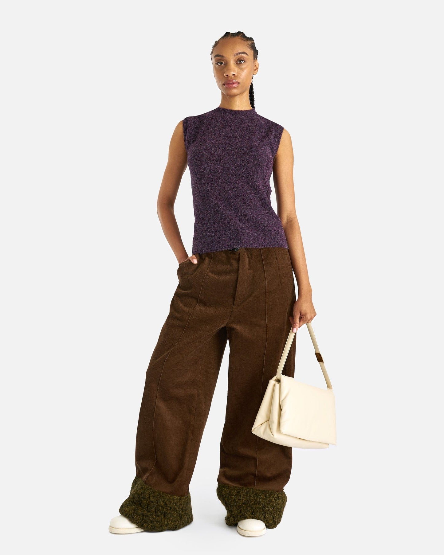 NAMACHEKO Women Tops Prender Backless Vest in Aubergine Melange