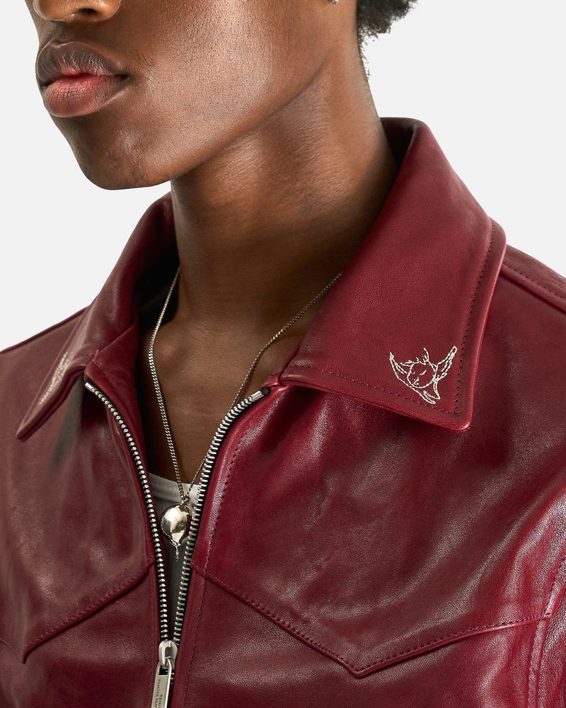 Enfants Riches Deprimes Men's Jackets Principe De L'Amour Wester Jacket in Burgundy/Grey