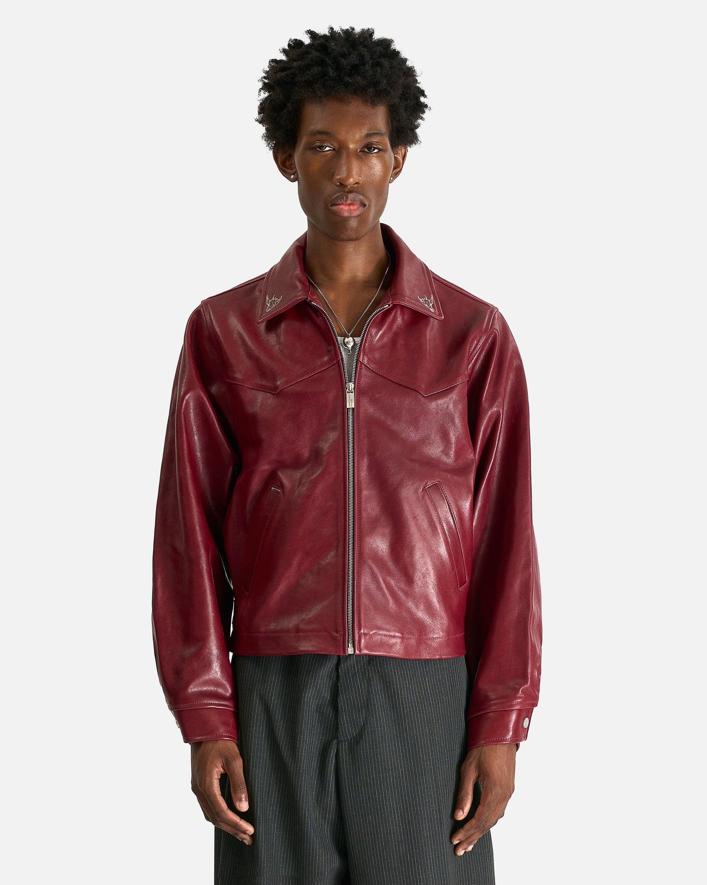Enfants Riches Deprimes Men's Jackets Principe De L'Amour Wester Jacket in Burgundy/Grey