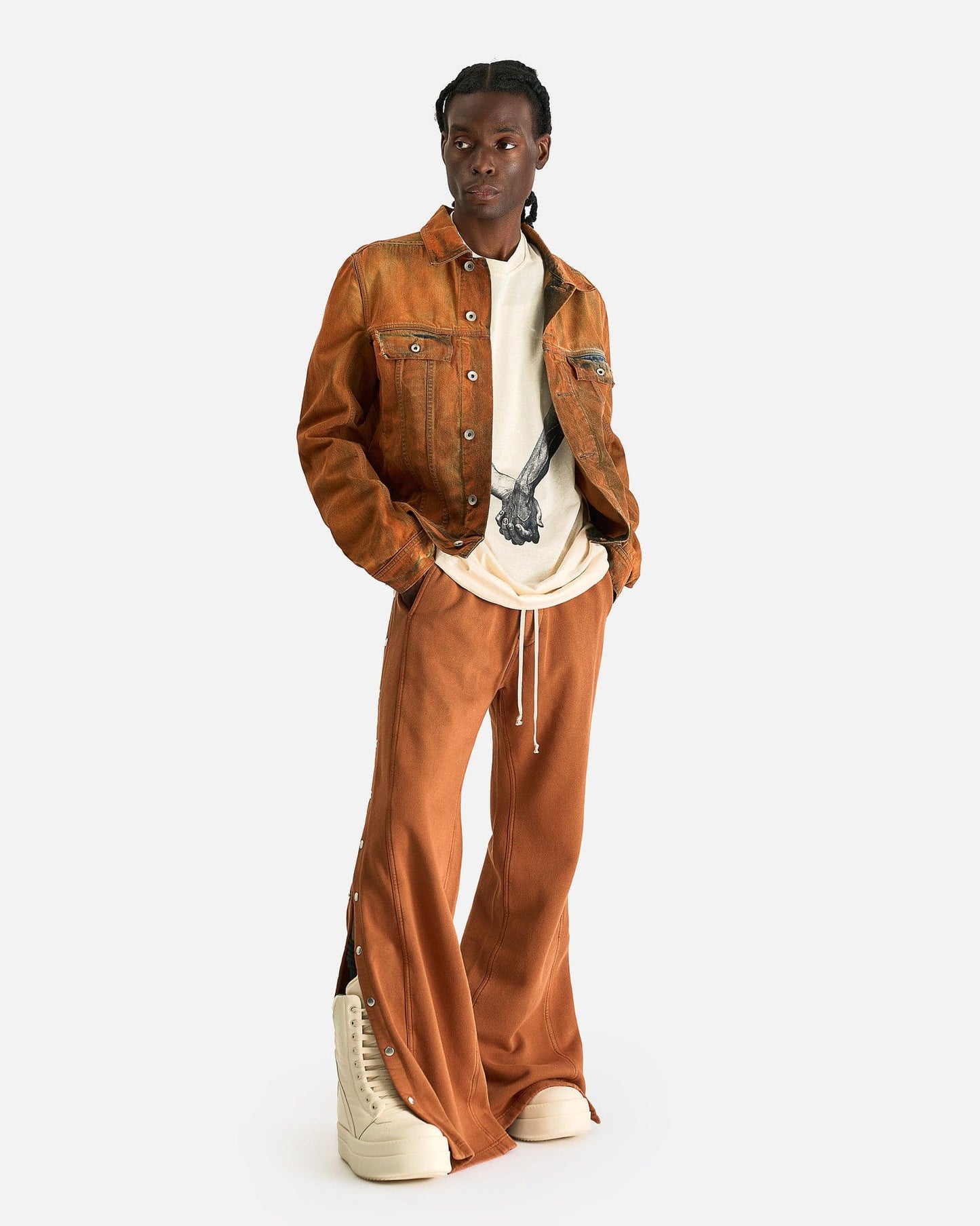 Rick Owens DRKSHDW Men's Pants Pusher Pants in Orange