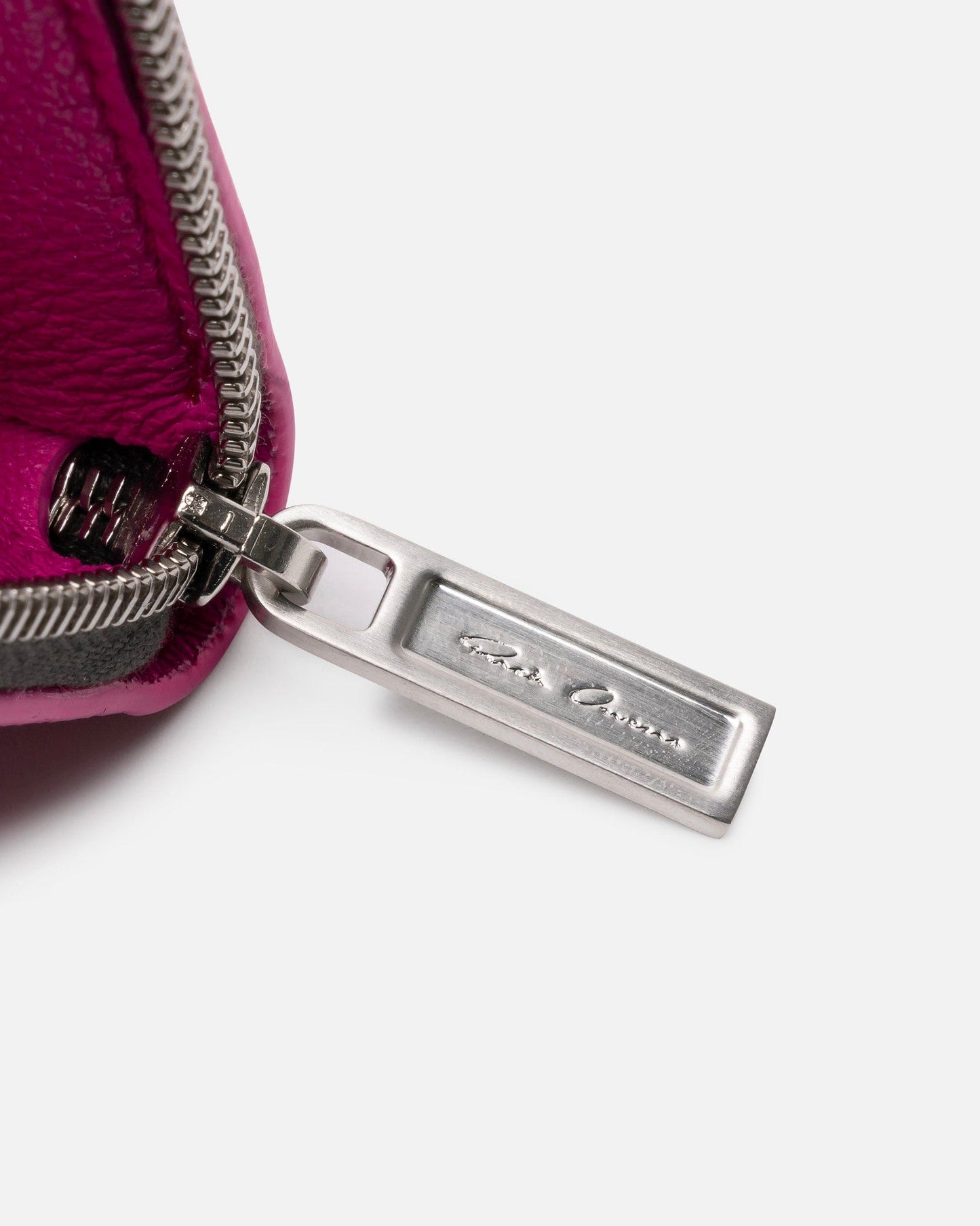 Rick Owens Leather Goods Python Zipped Wallet in Hot Pink