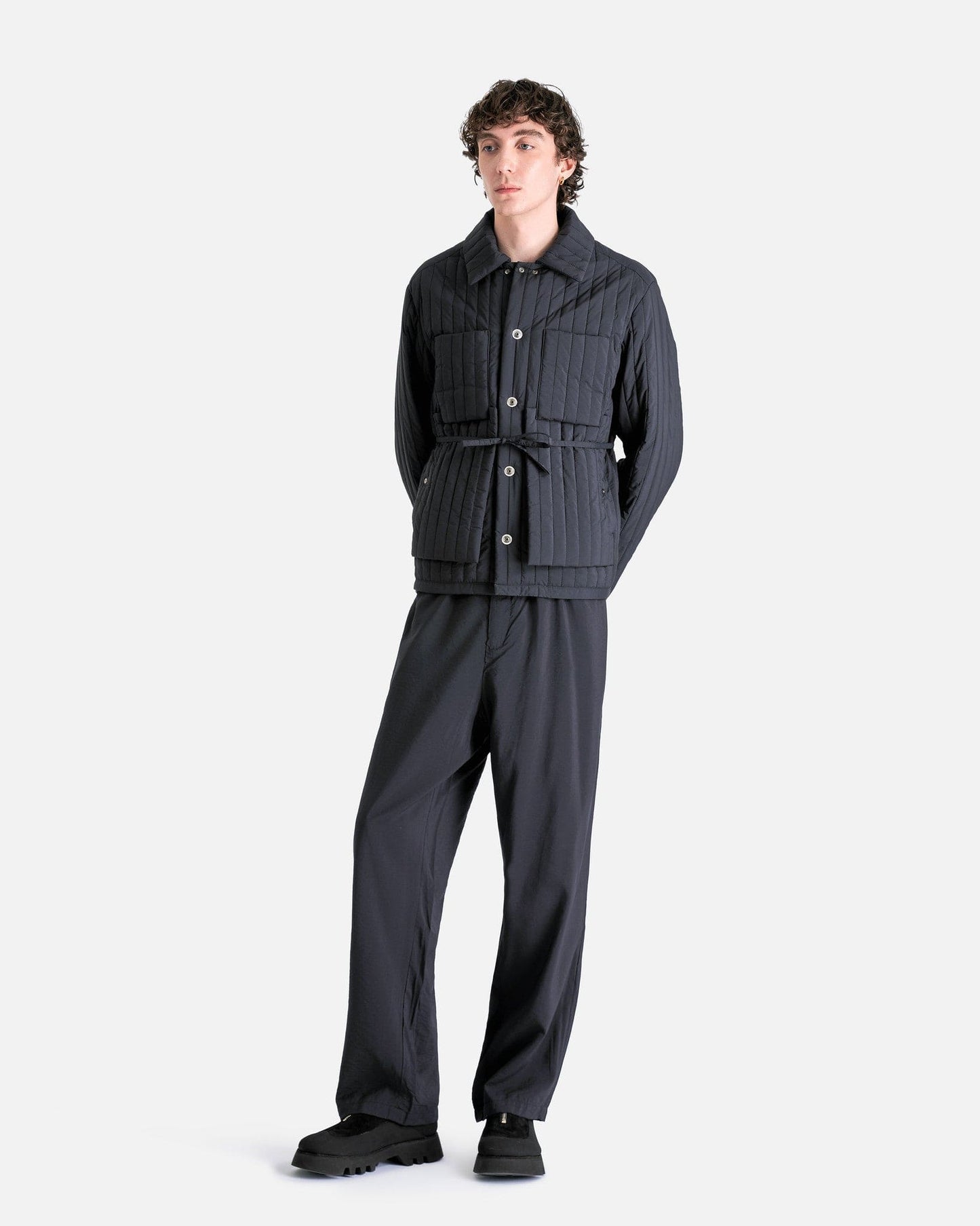 Craig Green Men's Jackets Quilted Worker Jacket in Black