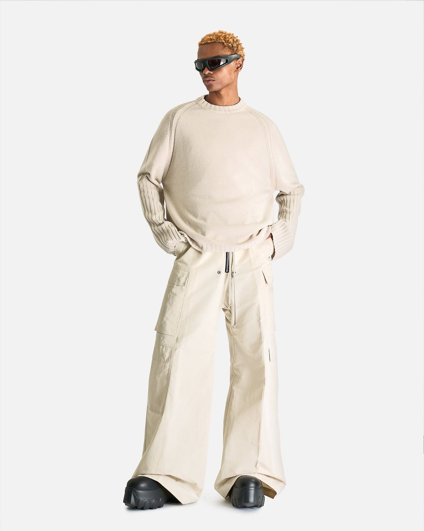 Rick Owens Men's Sweater Raglan Crewneck in Dinge