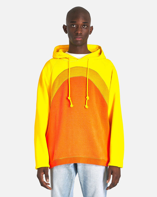ERL Men's Sweatshirts Rainbow Knit Hoodie in Orange