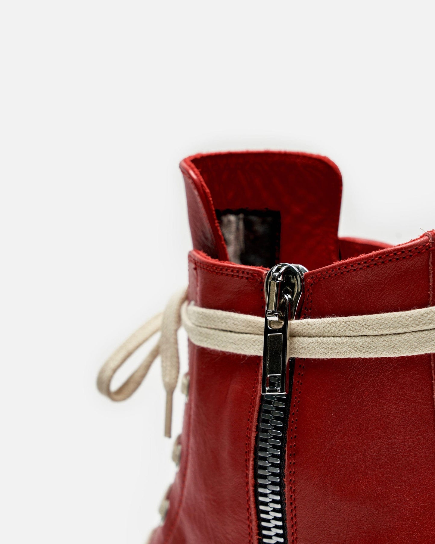 Rick Owens Men's Sneakers Ramones in Cardinal Red/Milk