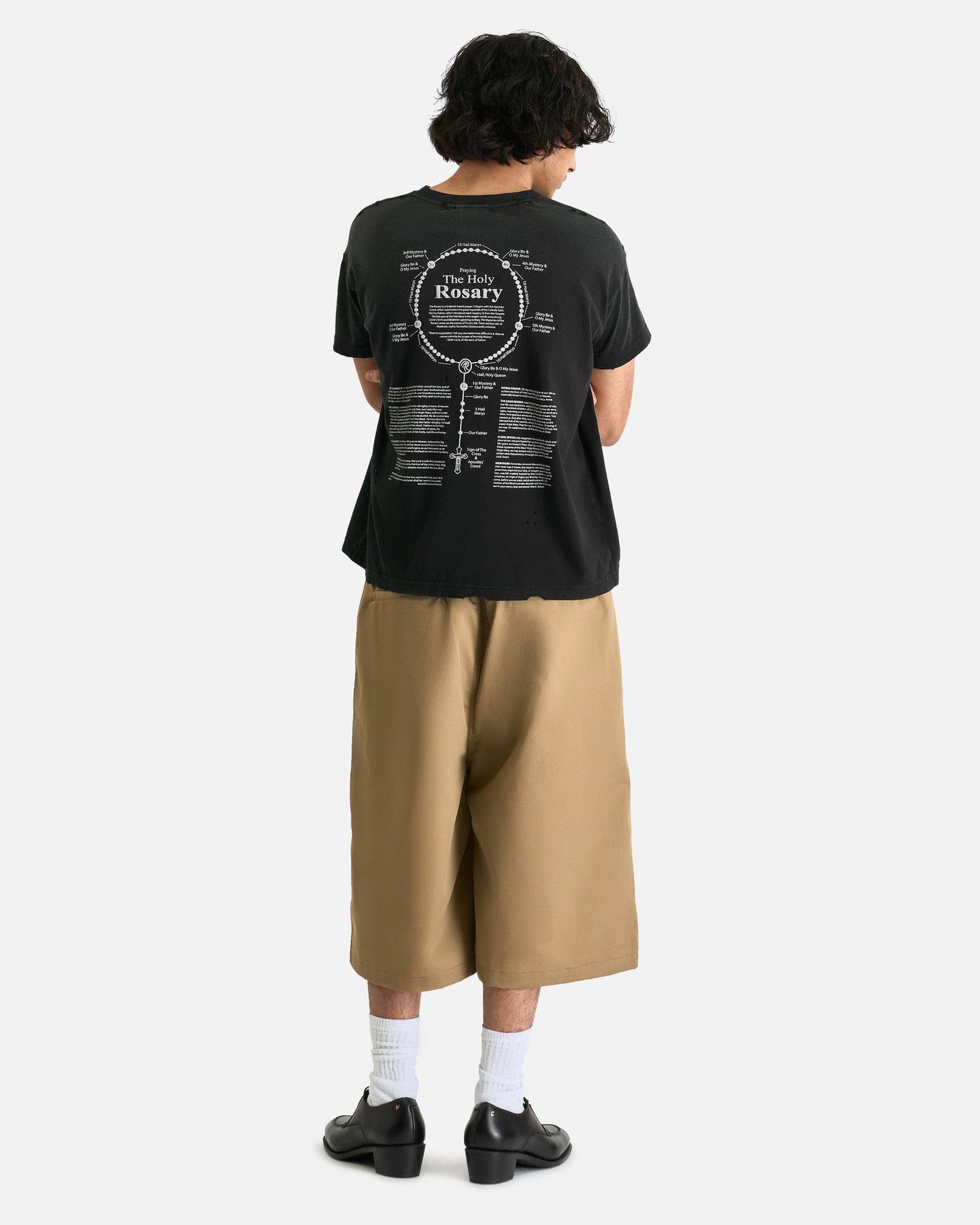 Willy Chavarria Men's T-Shirts Reformed Putas Destroyed Easy Tee in Black