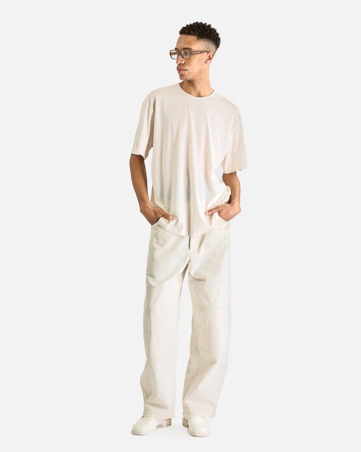 LEMAIRE Men's T-Shirts Relaxed T-Shirt in Chalk