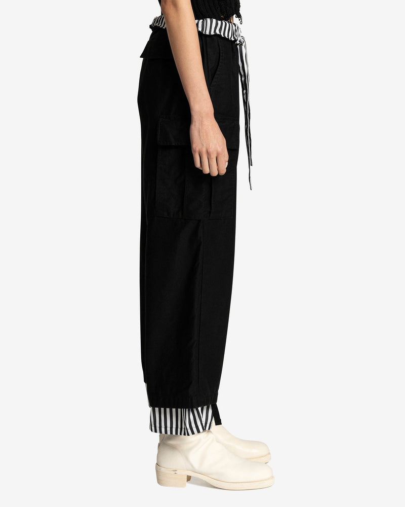UNDERCOVER Women Pants Reversible Trousers in Black Stripe