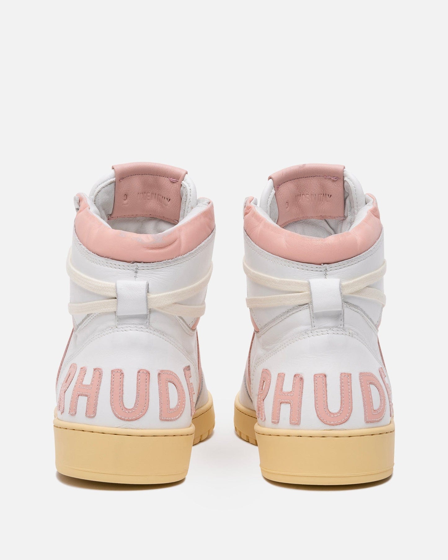 Rhude Men's Sneakers Rhecess Hi in White/Dusty Pink