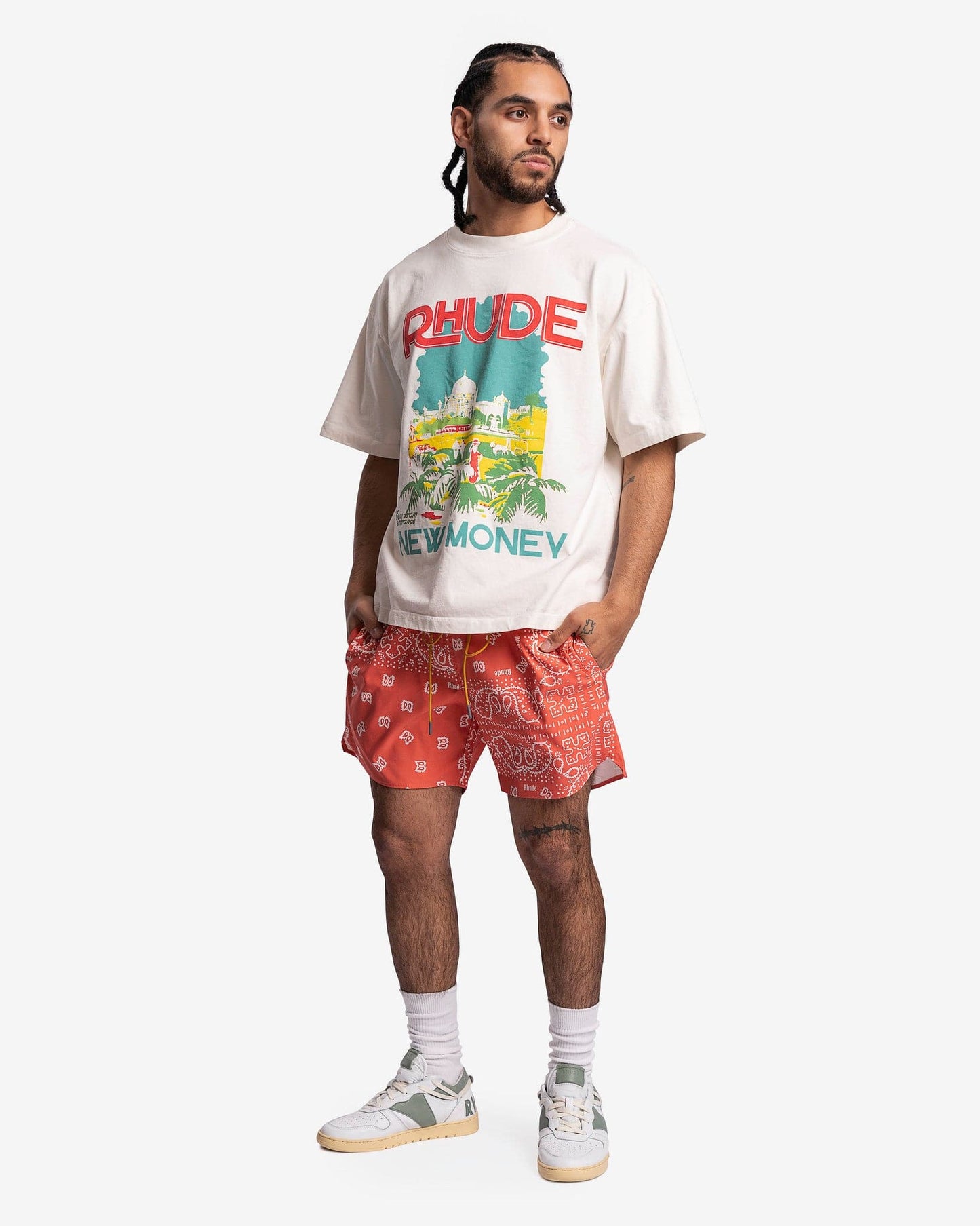 Rhude Men's Shorts Rhude Bandana Trunks in Orange