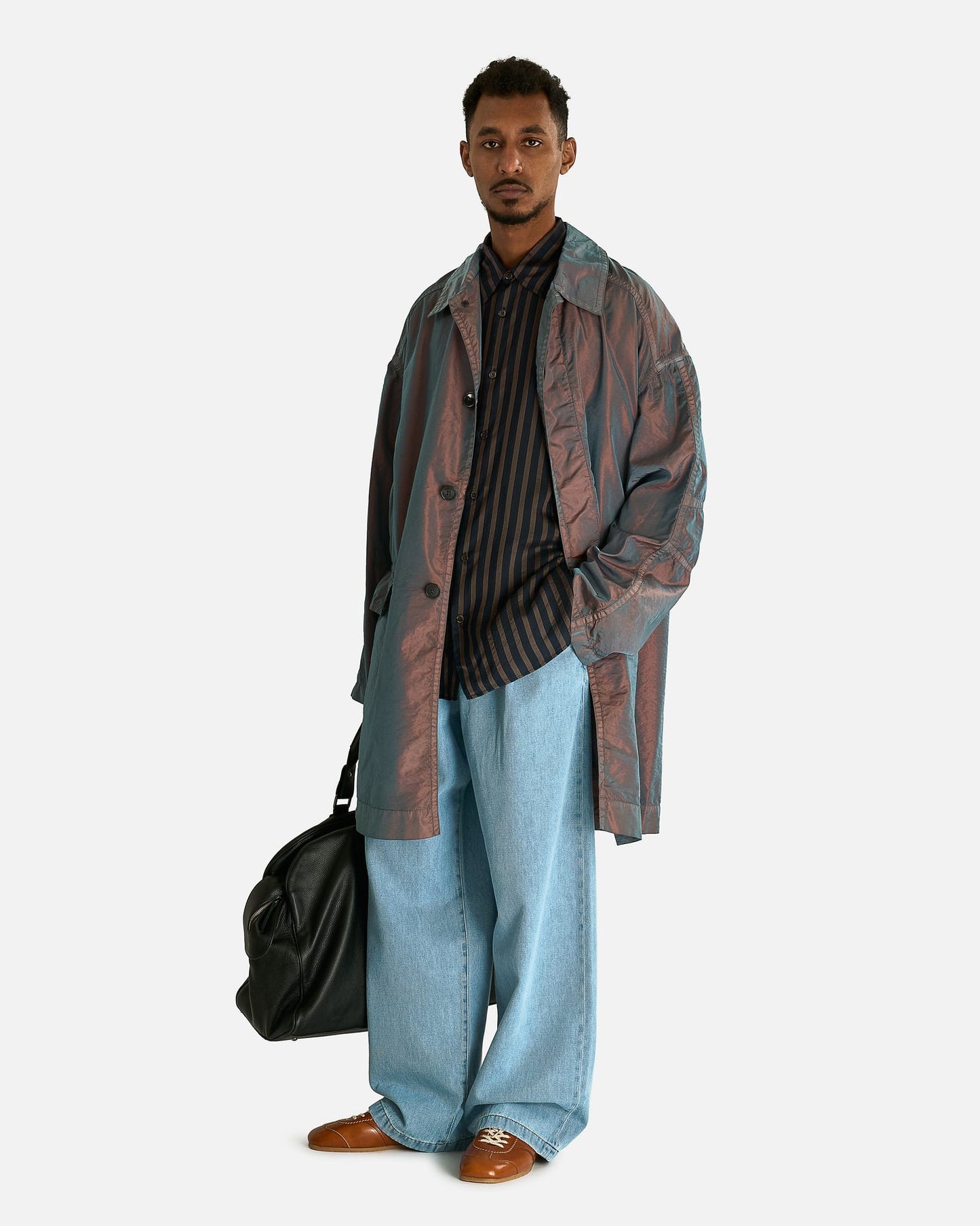 Dries Van Noten Men's Coats Robin GD Coat in Sky