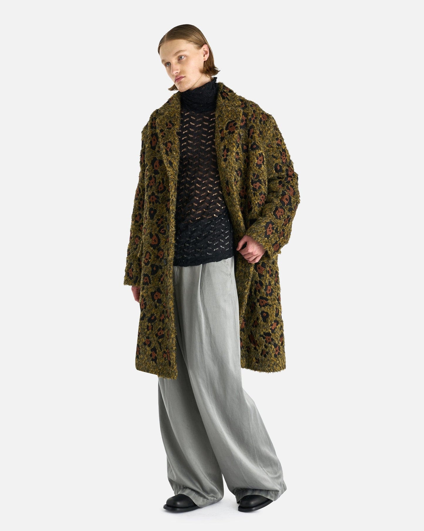 Dries Van Noten Men's Coat Rusty EMB Coat in Yellow