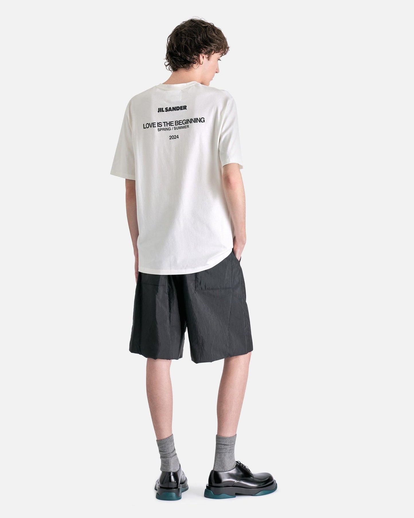 Jil Sander Men's Shirts Seasonal Logo T-Shirt in Porcelain