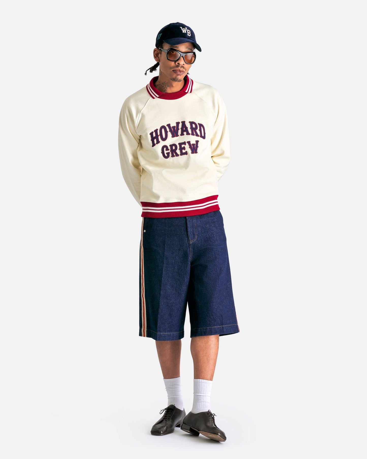 Wales Bonner Men's Shorts Shadow Denim Shorts in Deep Blue