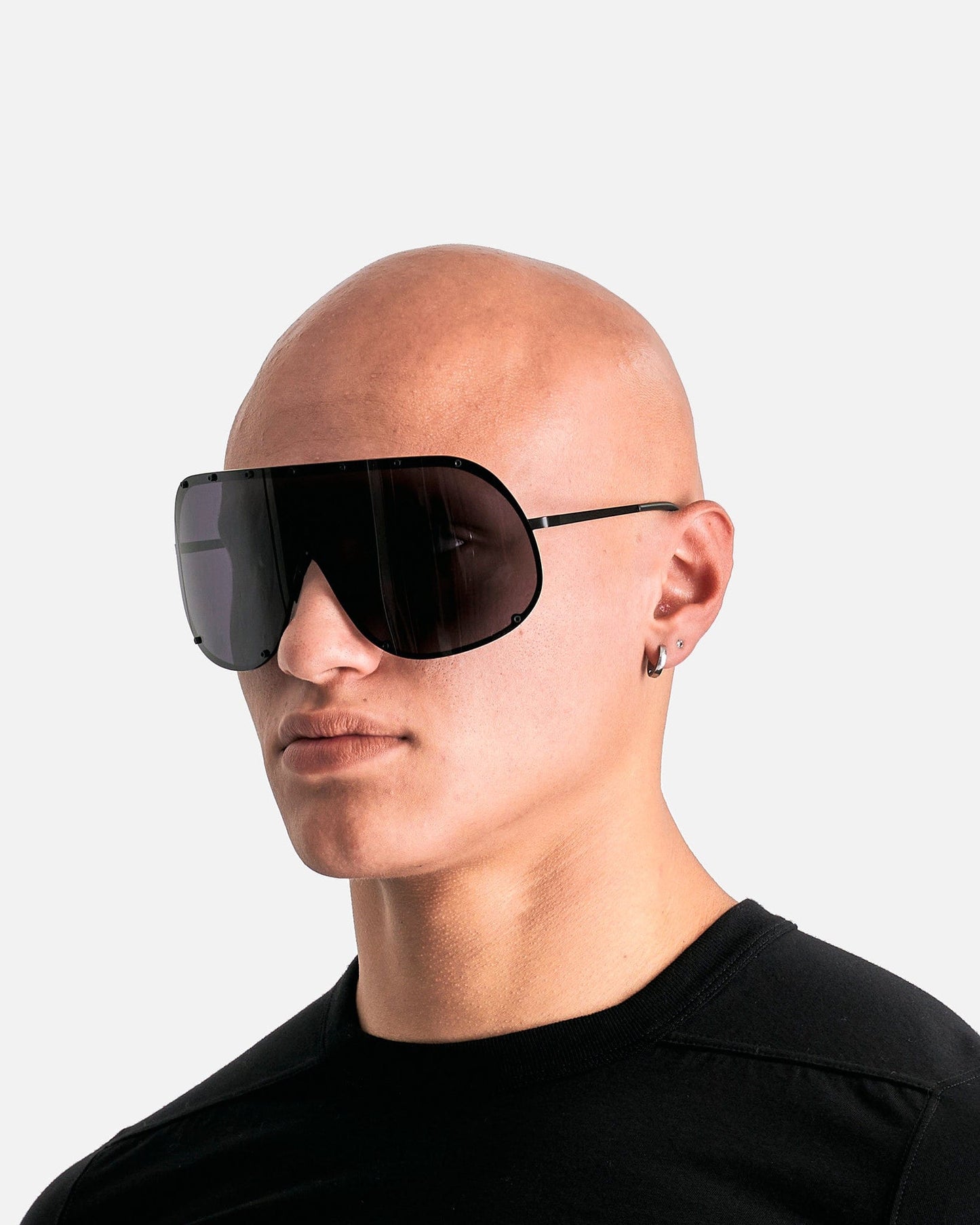 Rick Owens Eyewear OS Shield Sunglasses in Black