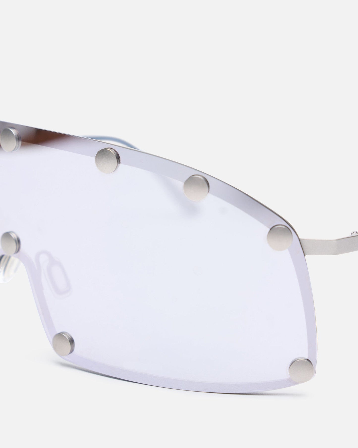 Rick Owens Eyewear OS Shielding Sunglasses in Silver/Silver