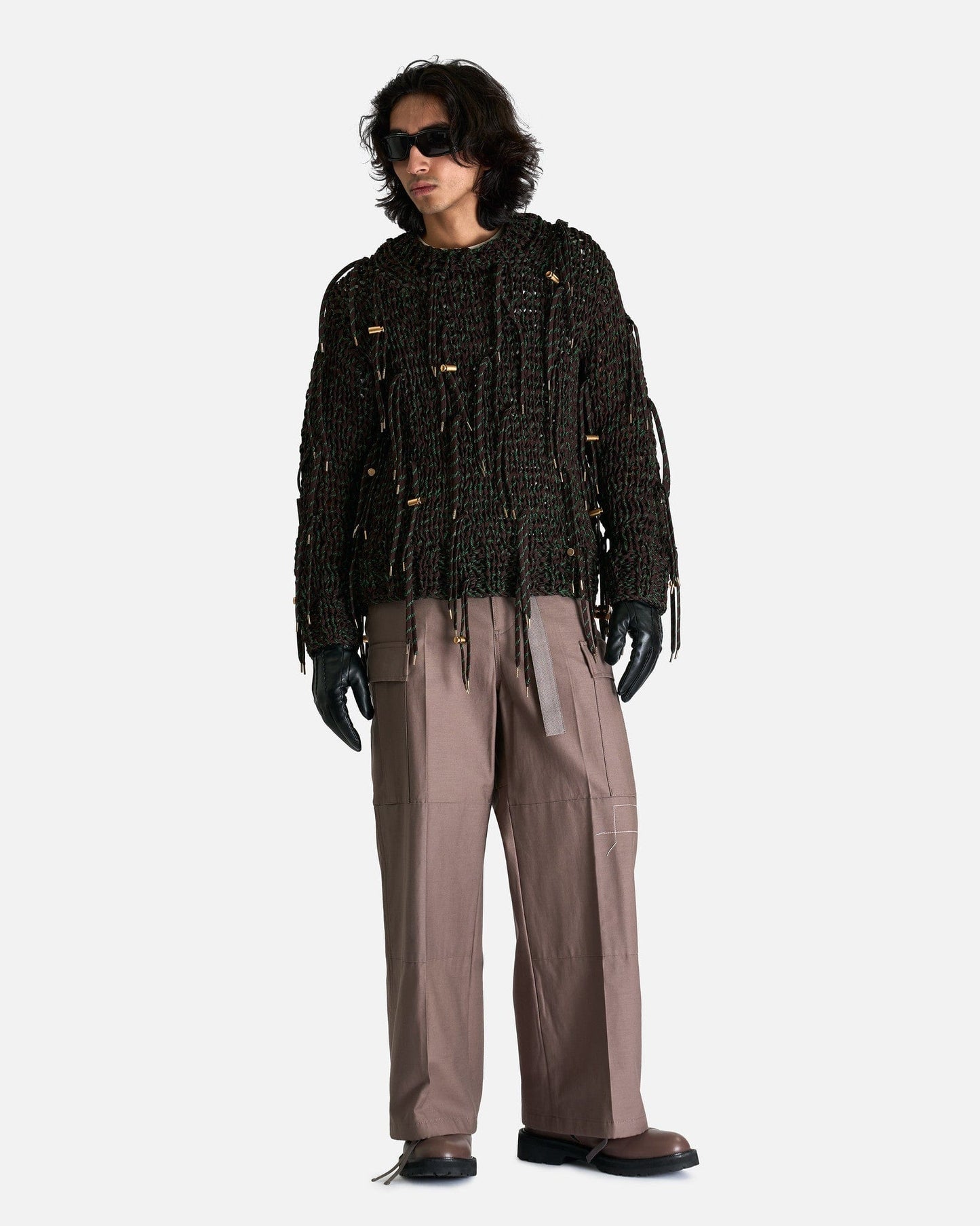 Sacai Men's Tops Shoelace Knit Pullover in Multi