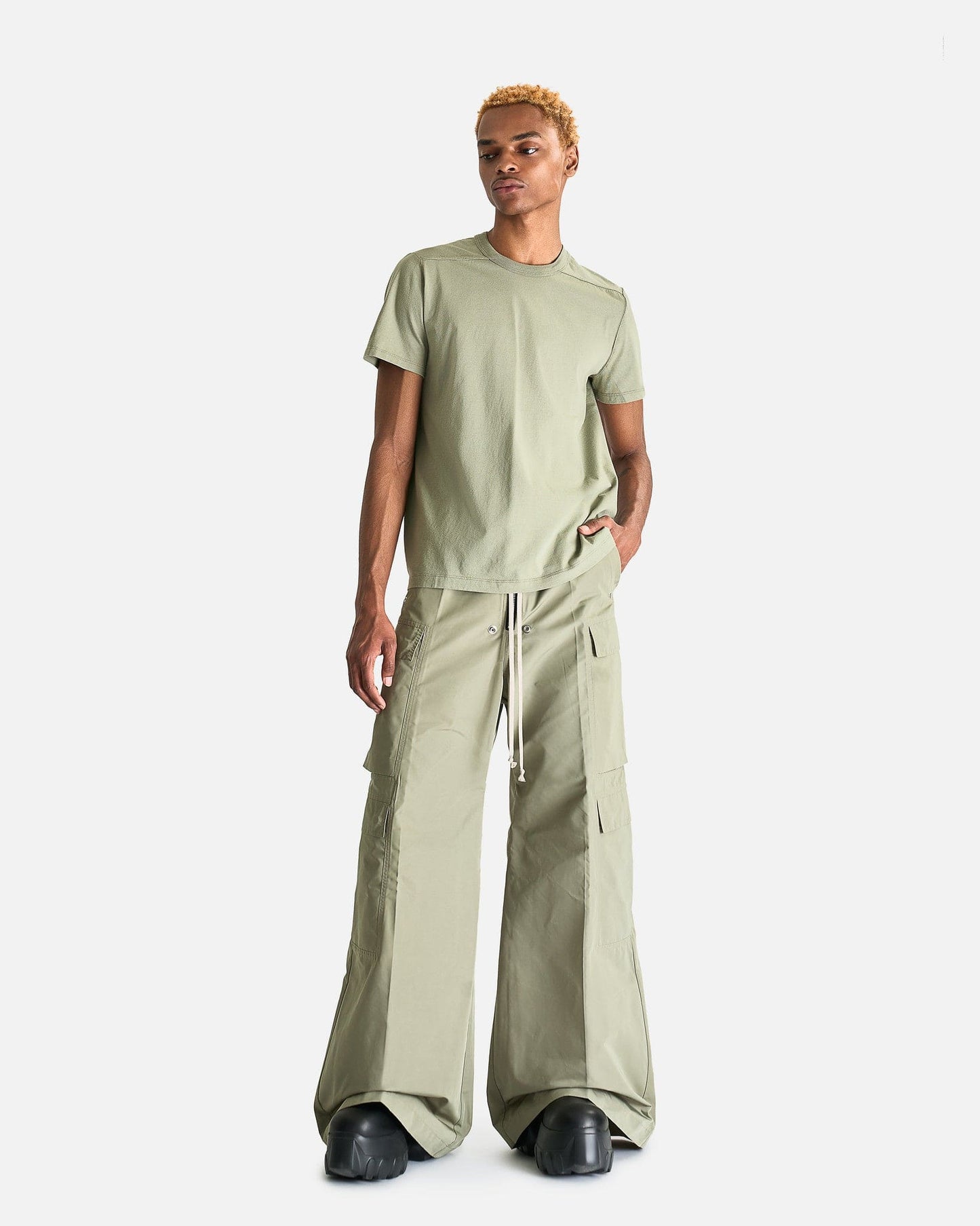 Rick Owens Men's T-Shirts Short Level T in Celadon