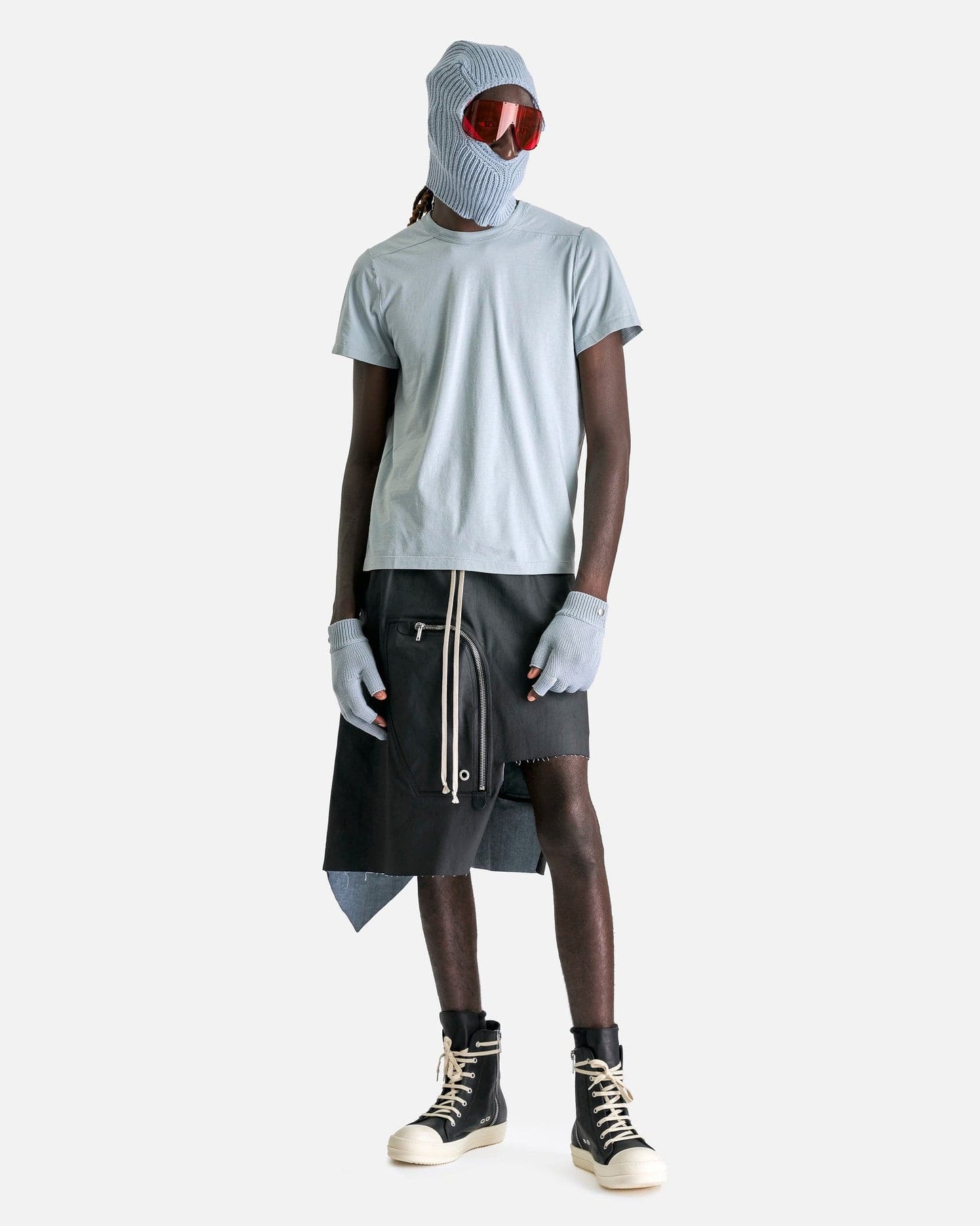 Rick Owens Men's T-Shirts Short Level T in Pale Blue