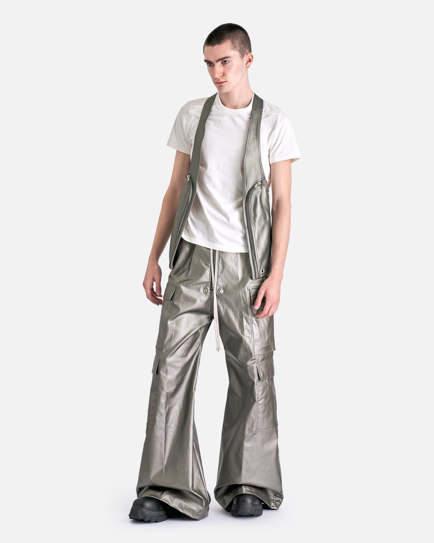 Rick Owens Men's T-Shirts Short Level T-Shirt in Milk