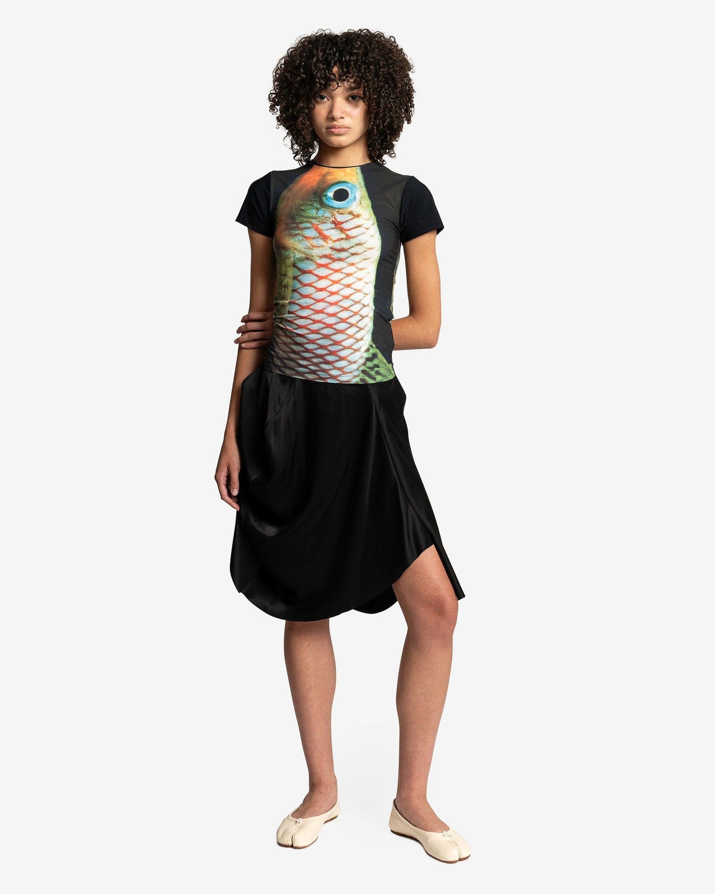 Botter Women T-Shirts Short Sleeve T-Shirt in Large Fish Print